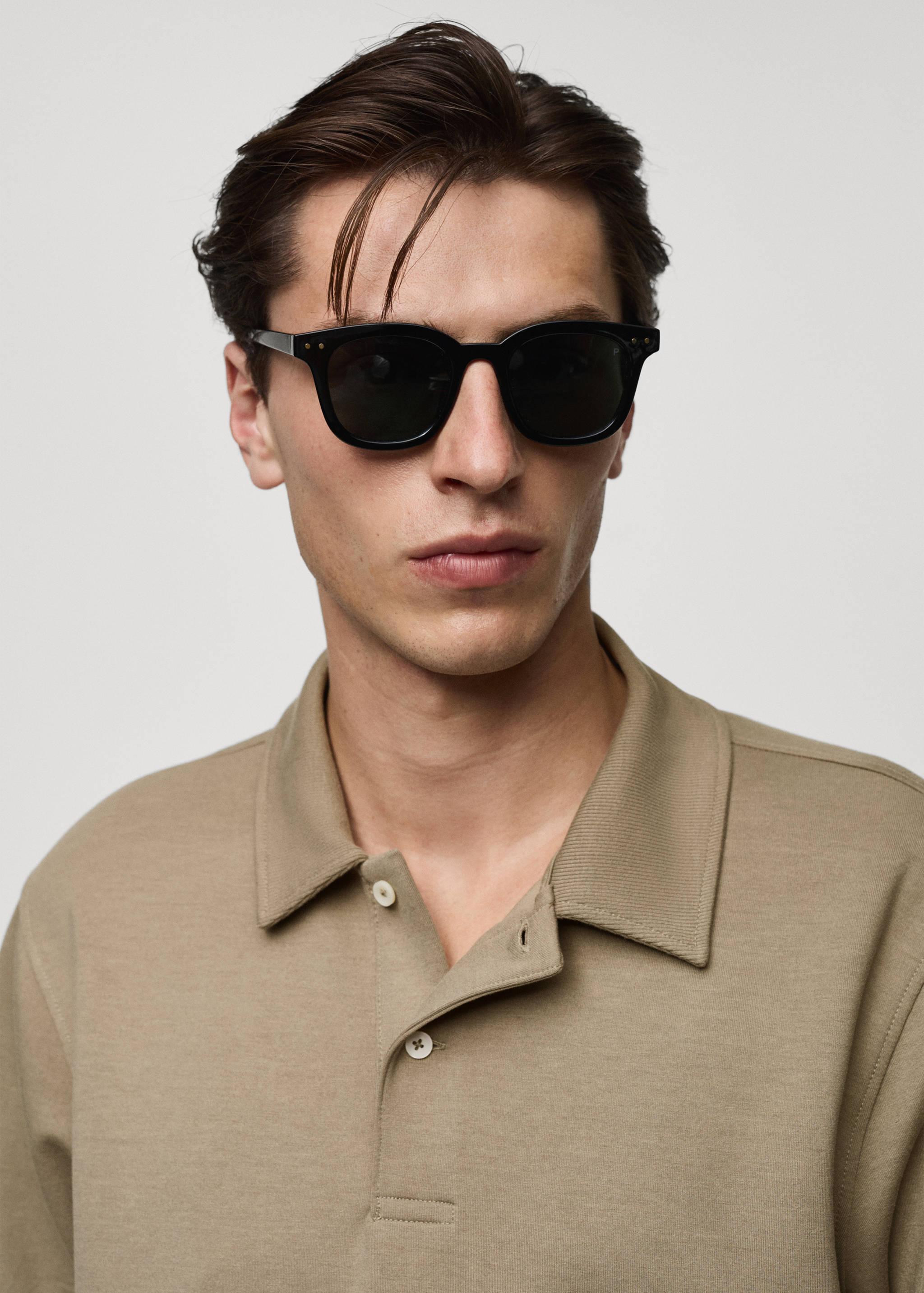 Regular fit sweatshirt-fabric polo shirt - Details of the article 1