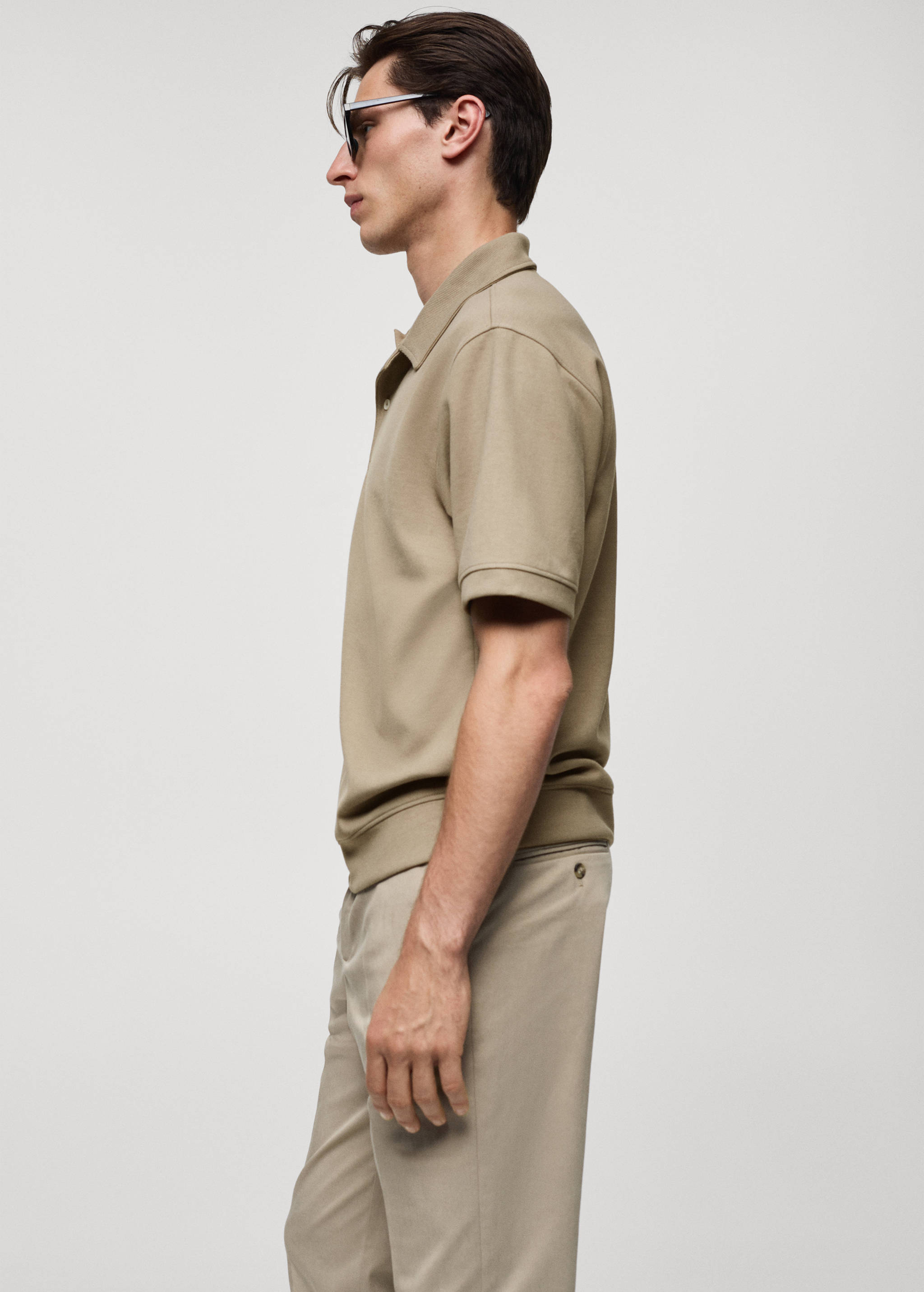 Regular fit sweatshirt-fabric polo shirt - Details of the article 2