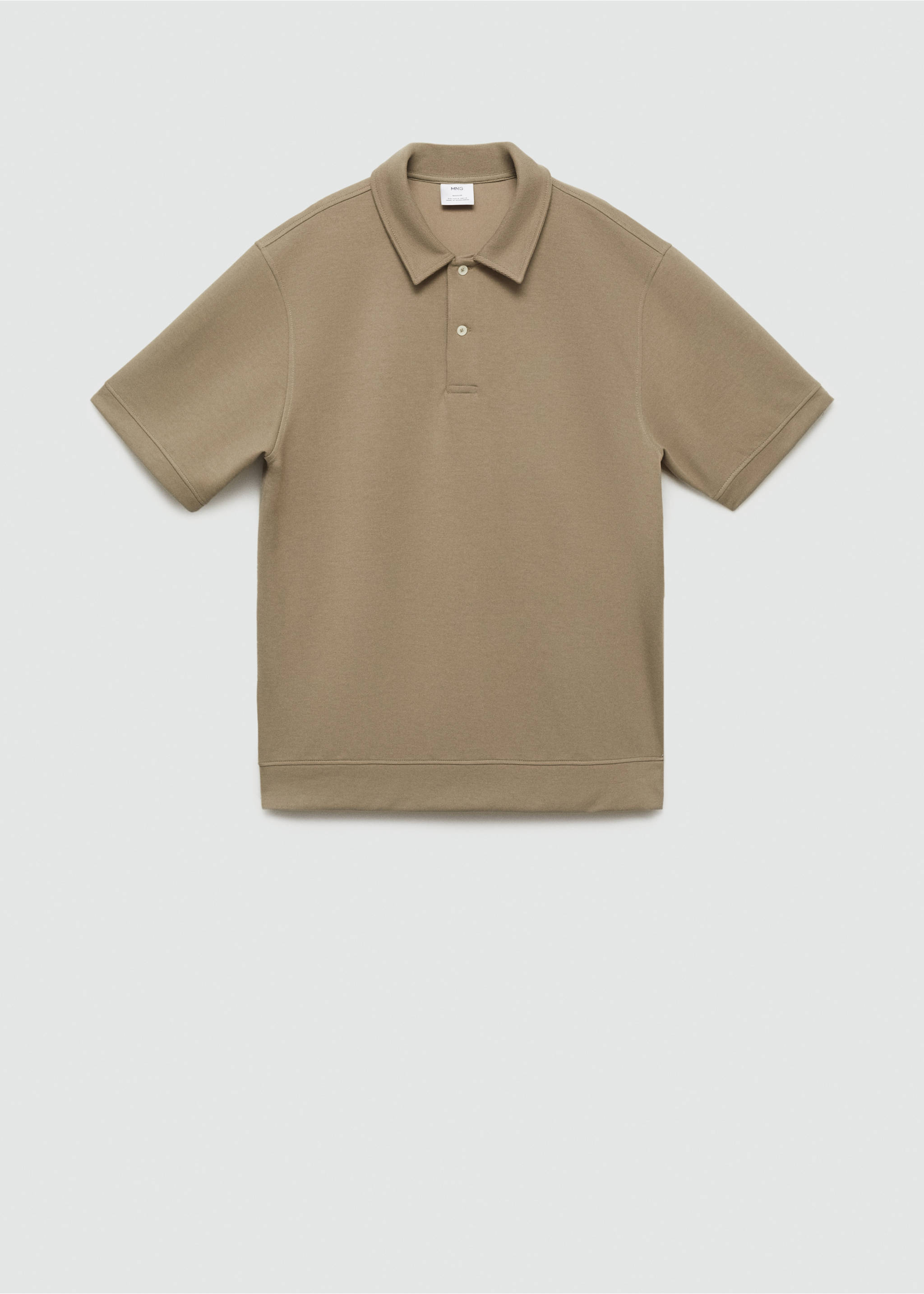 Regular fit sweatshirt-fabric polo shirt - Article without model, Olive Green. Ref: 77085149-00.