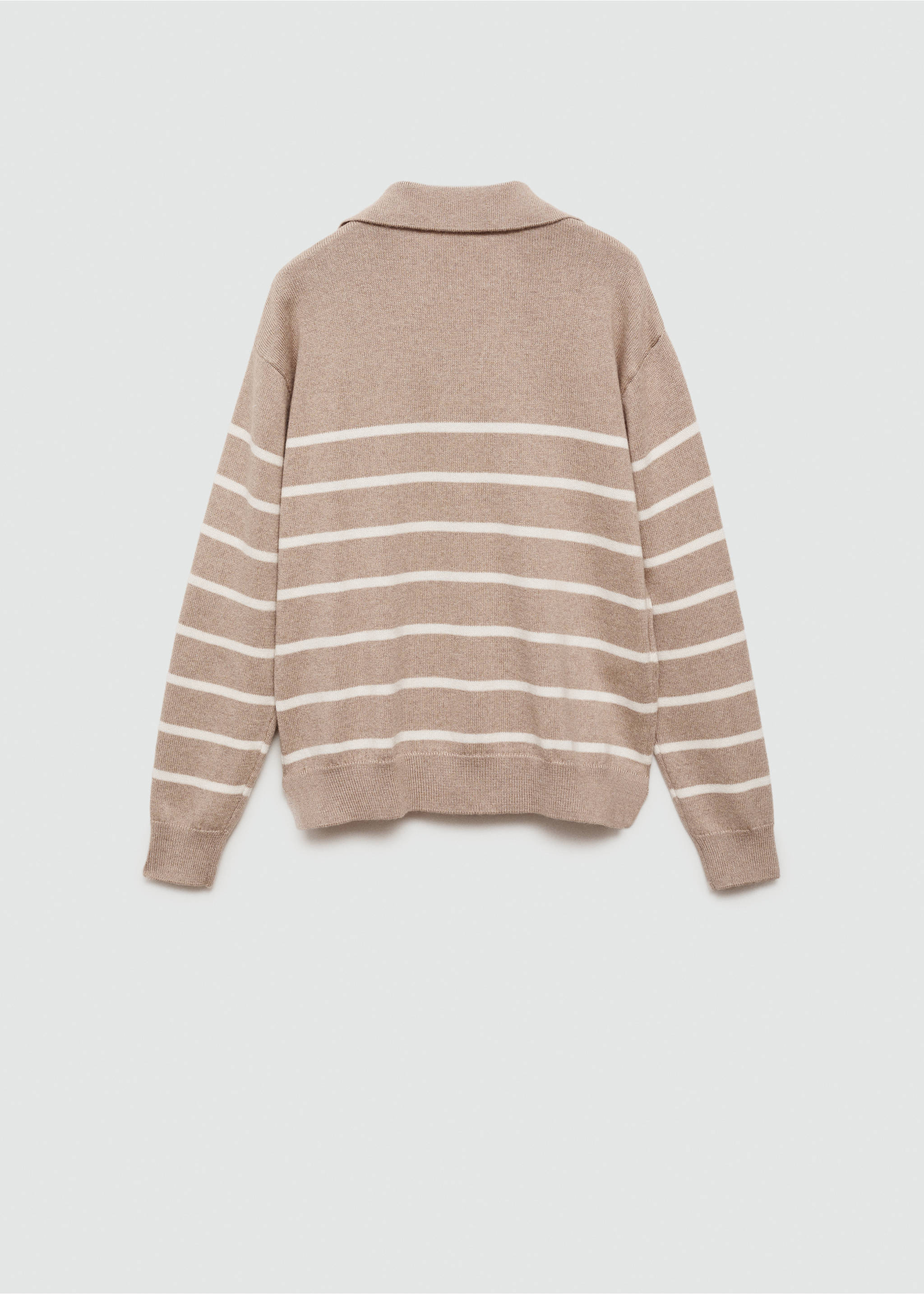 Striped polo-neck sweater - Reverse of the article, Sand. Ref: 77085151-00.
