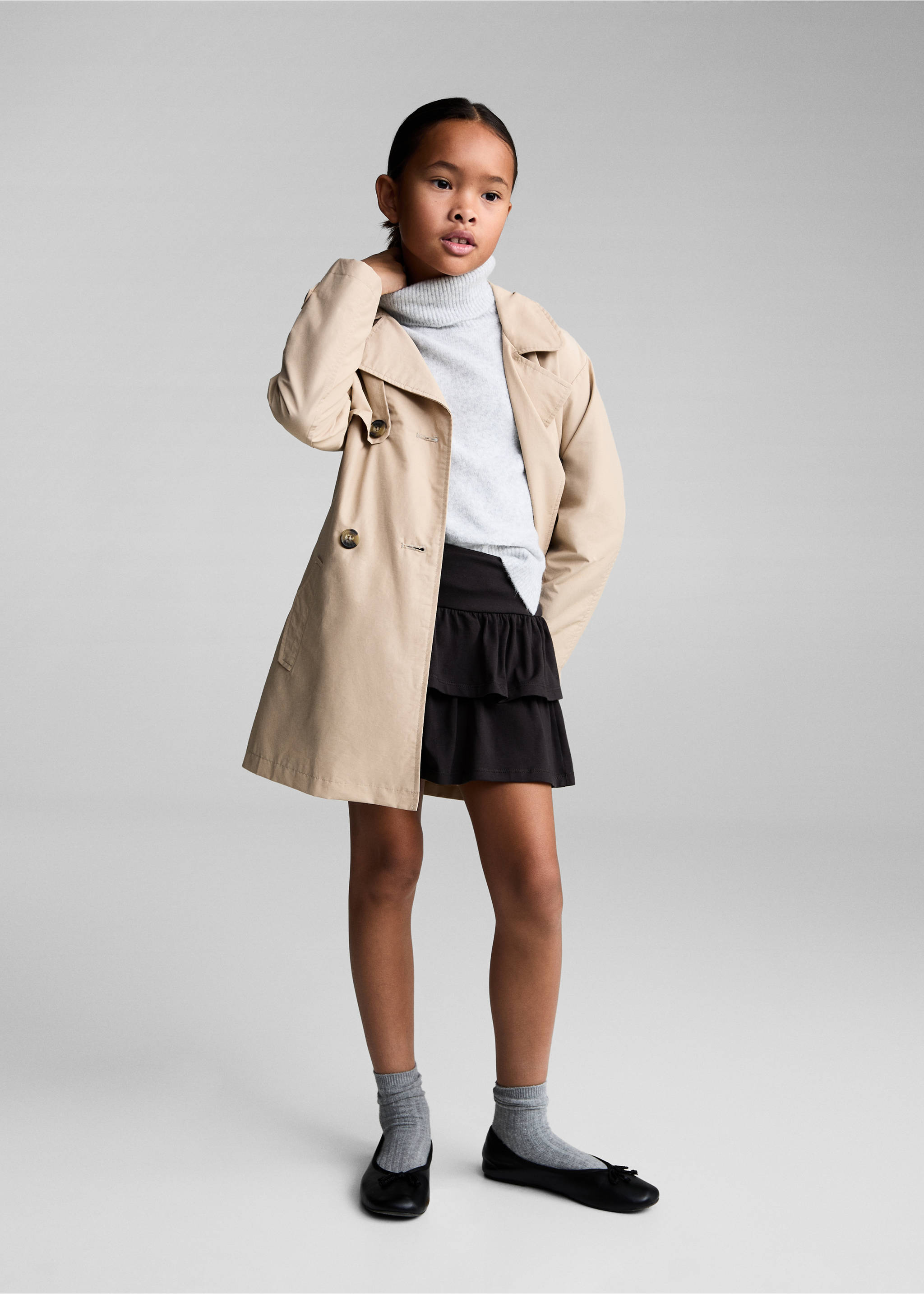 Ruffled skirt - General plane, Charcoal. Ref: 77085153-00.