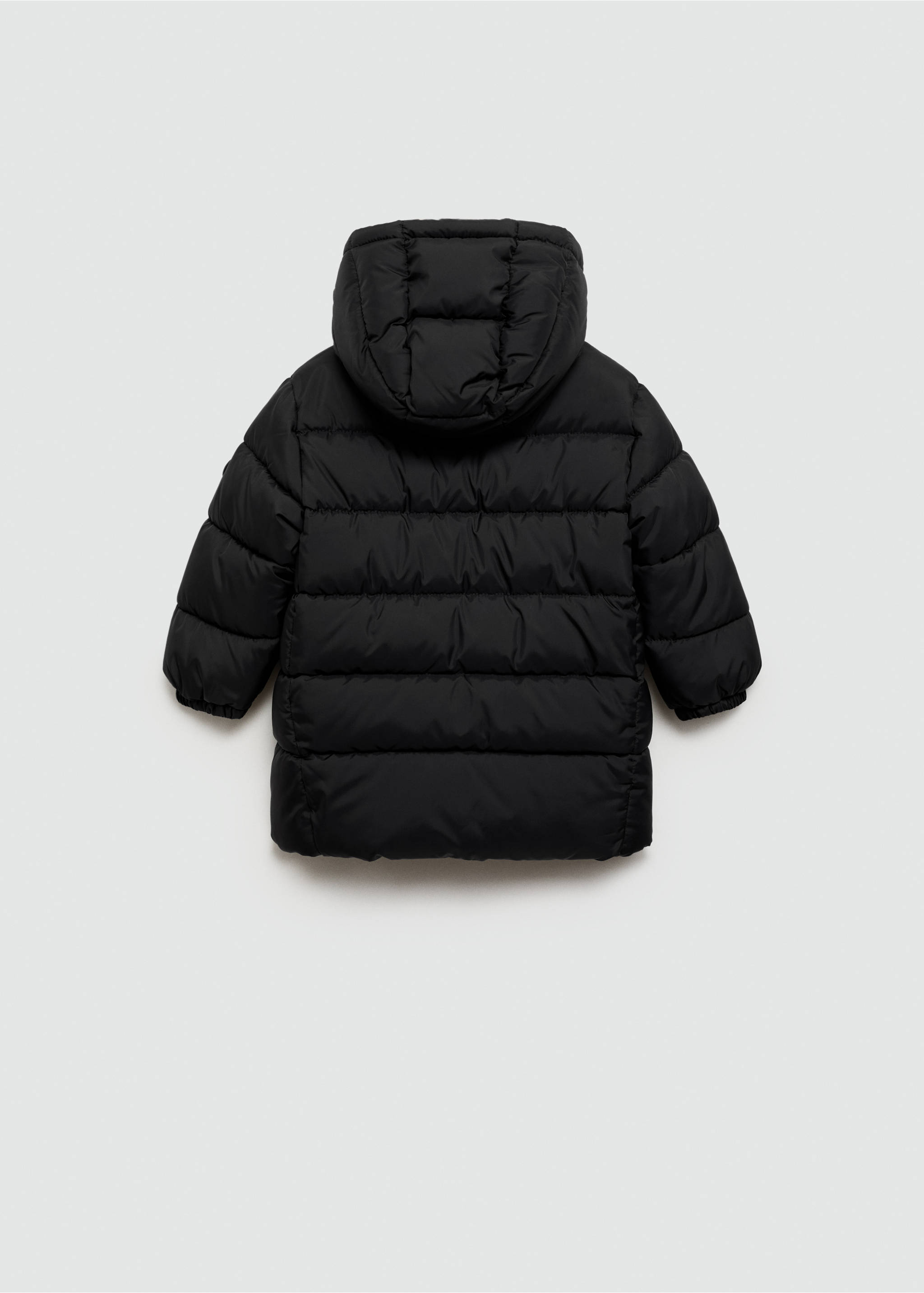 Quilted long coat - Reverse of the article, Black. Ref: 77085629-00.