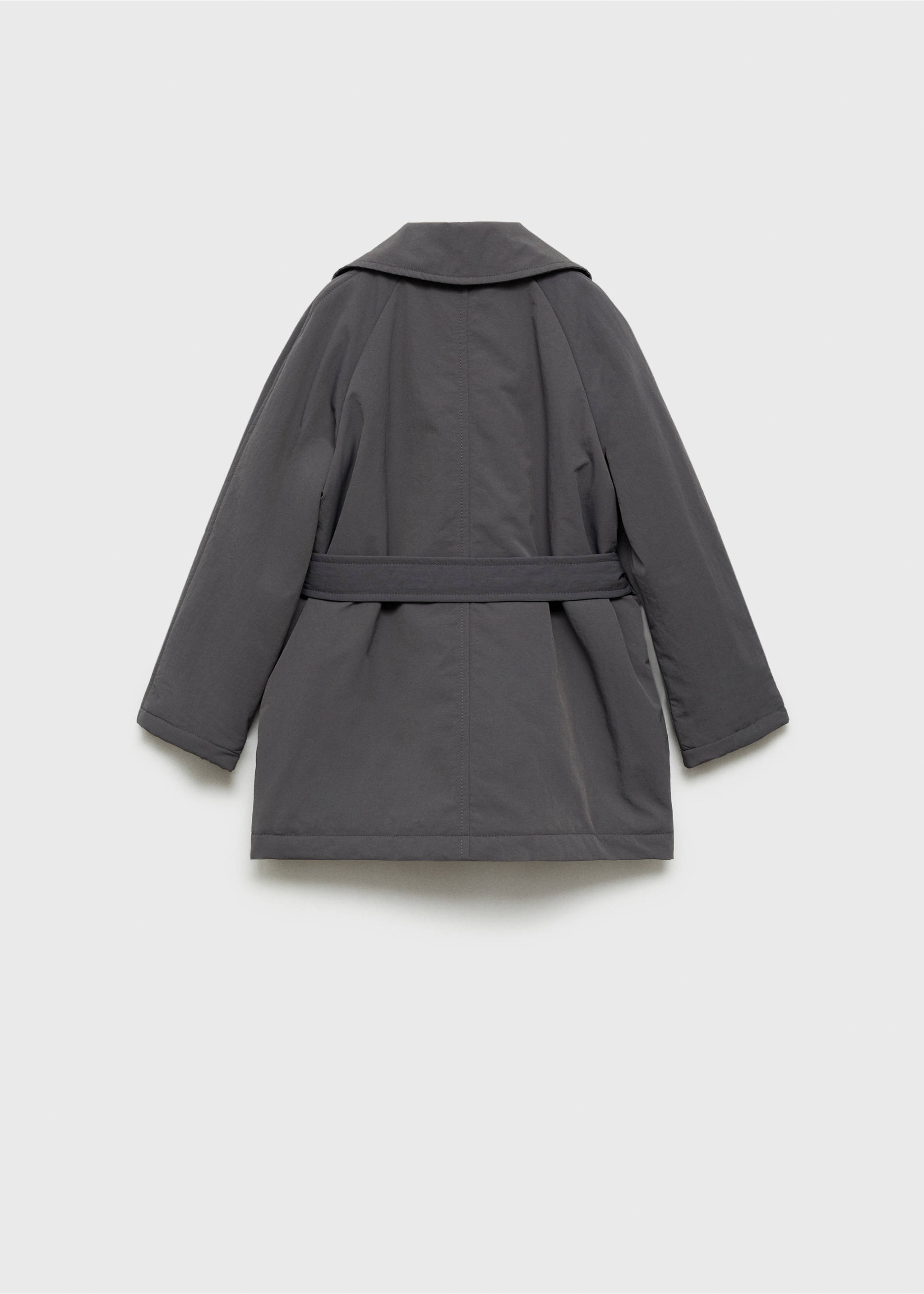 Trenchcoat in Stepp-Optik - Rückseite des Artikels, Grau. Ref: 77085634-00.