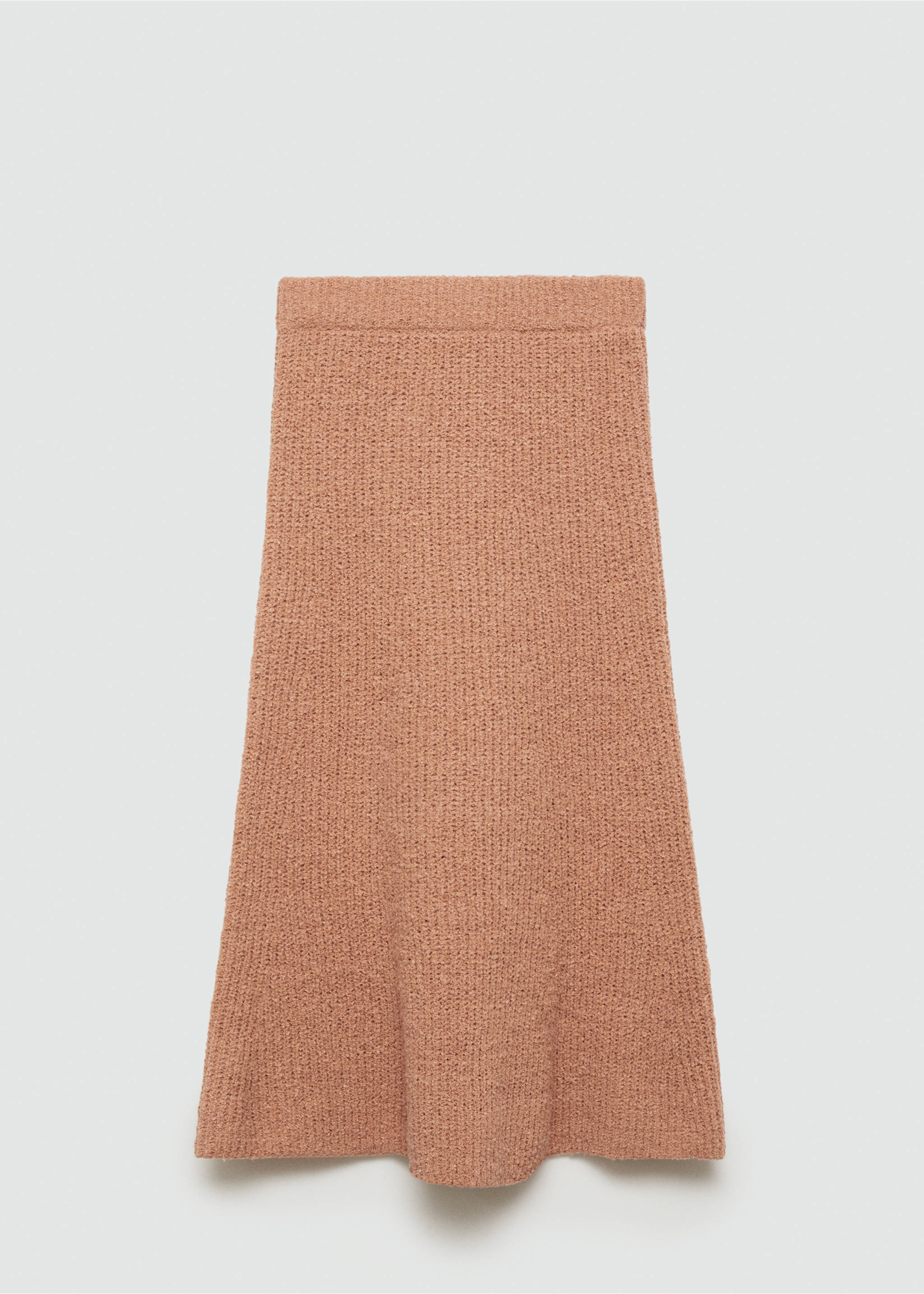 Jupe évasée maille côtelée - Article sans modèle, Marron moyen. Ref: 77085642-00.