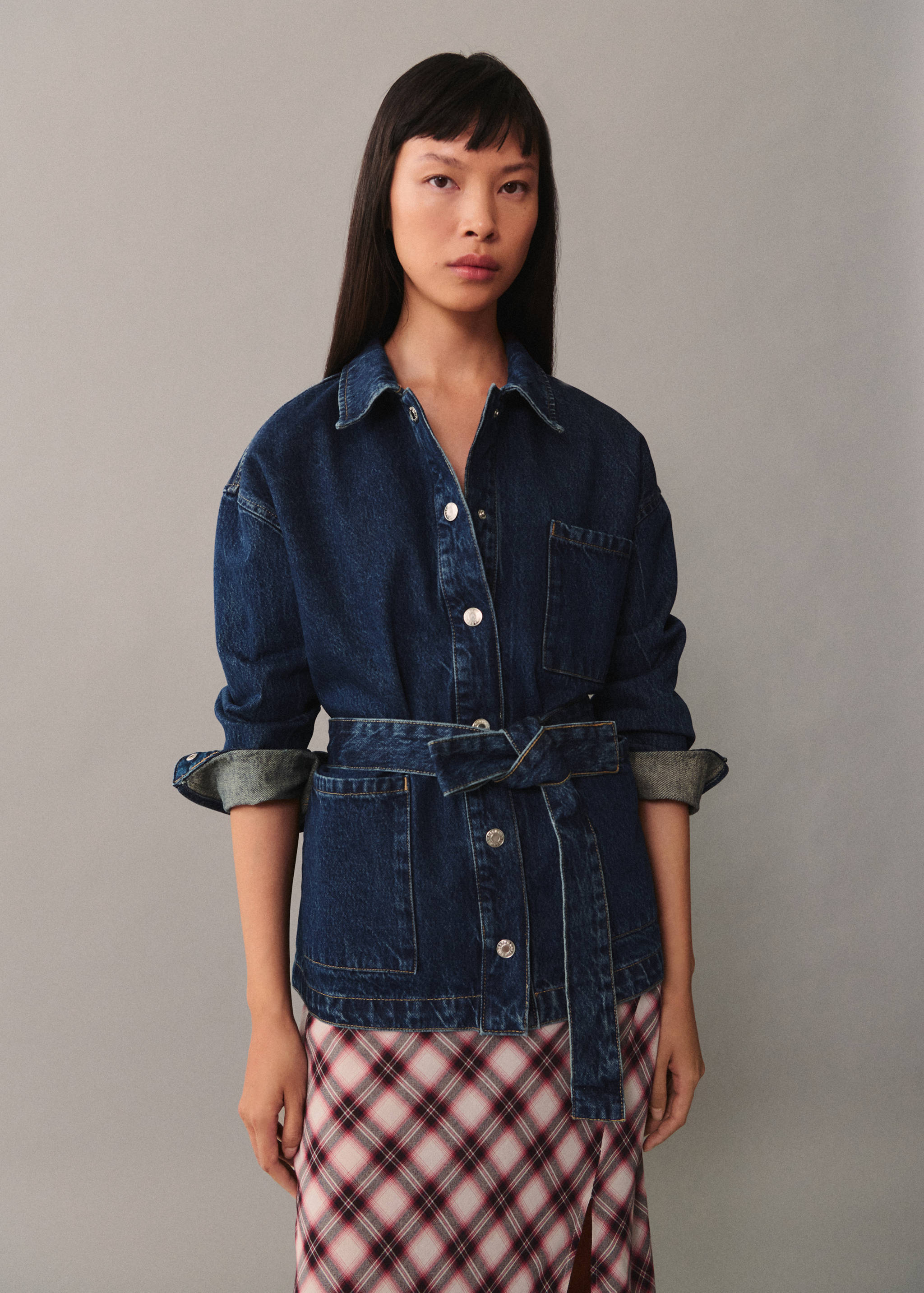 Denim jacket with bow - Medium plane