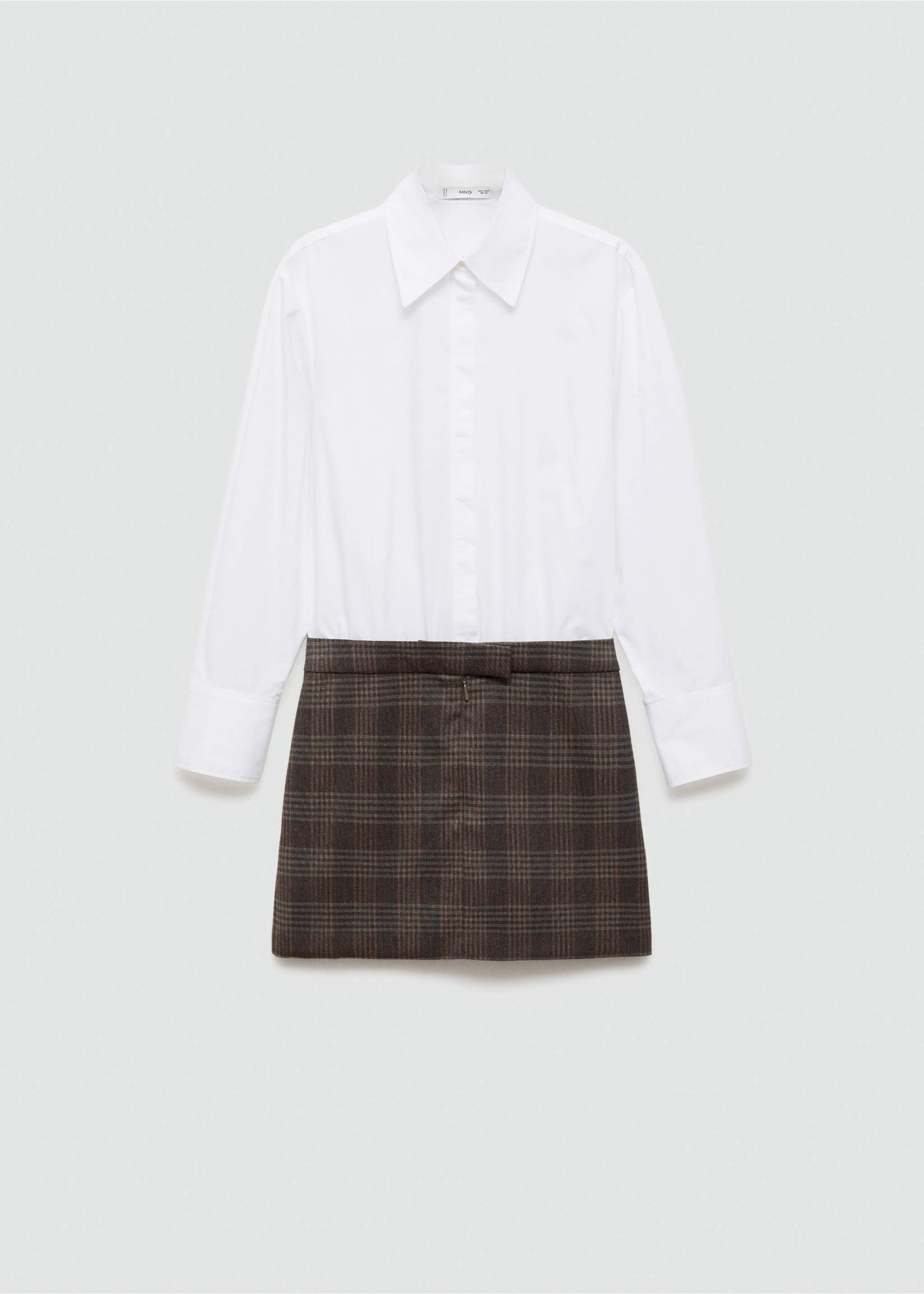 Short combined dress - Article without model, White. Ref: 77085652-00.