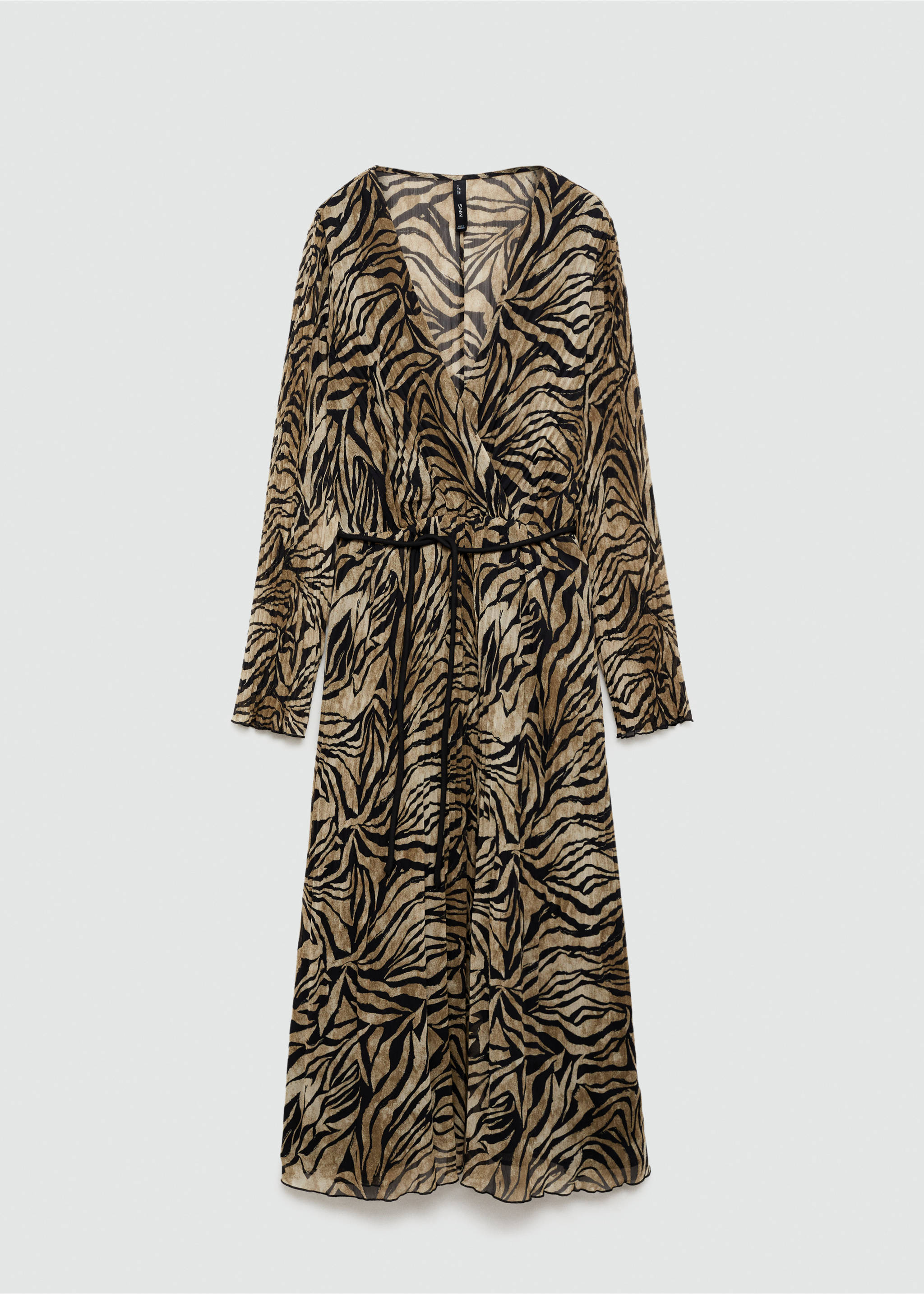 Kleid mit Leopardenmuster und Schleife - Artikel ohne Model, Braun. Ref: 77085654-00.