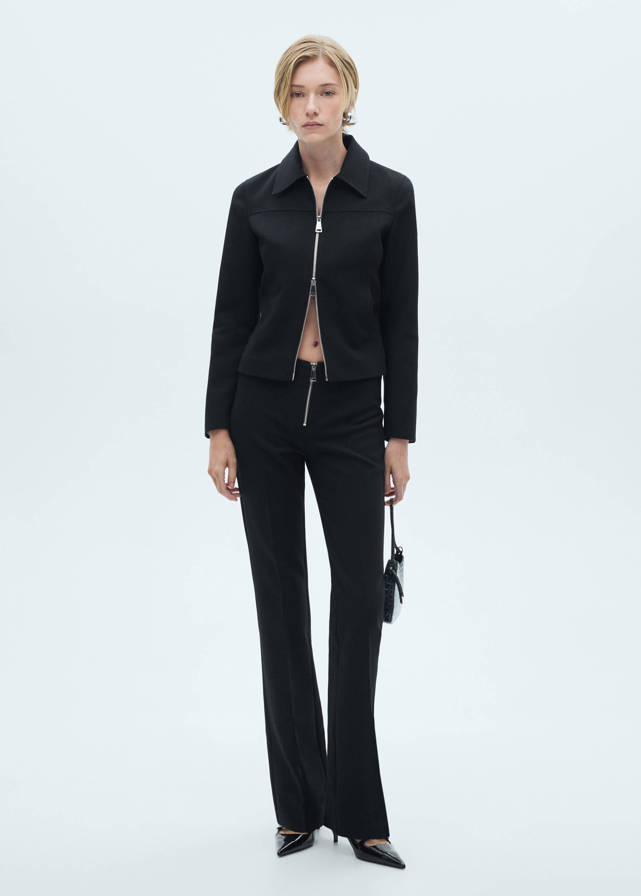 Pantalon flare fermeture Éclair - Plan général