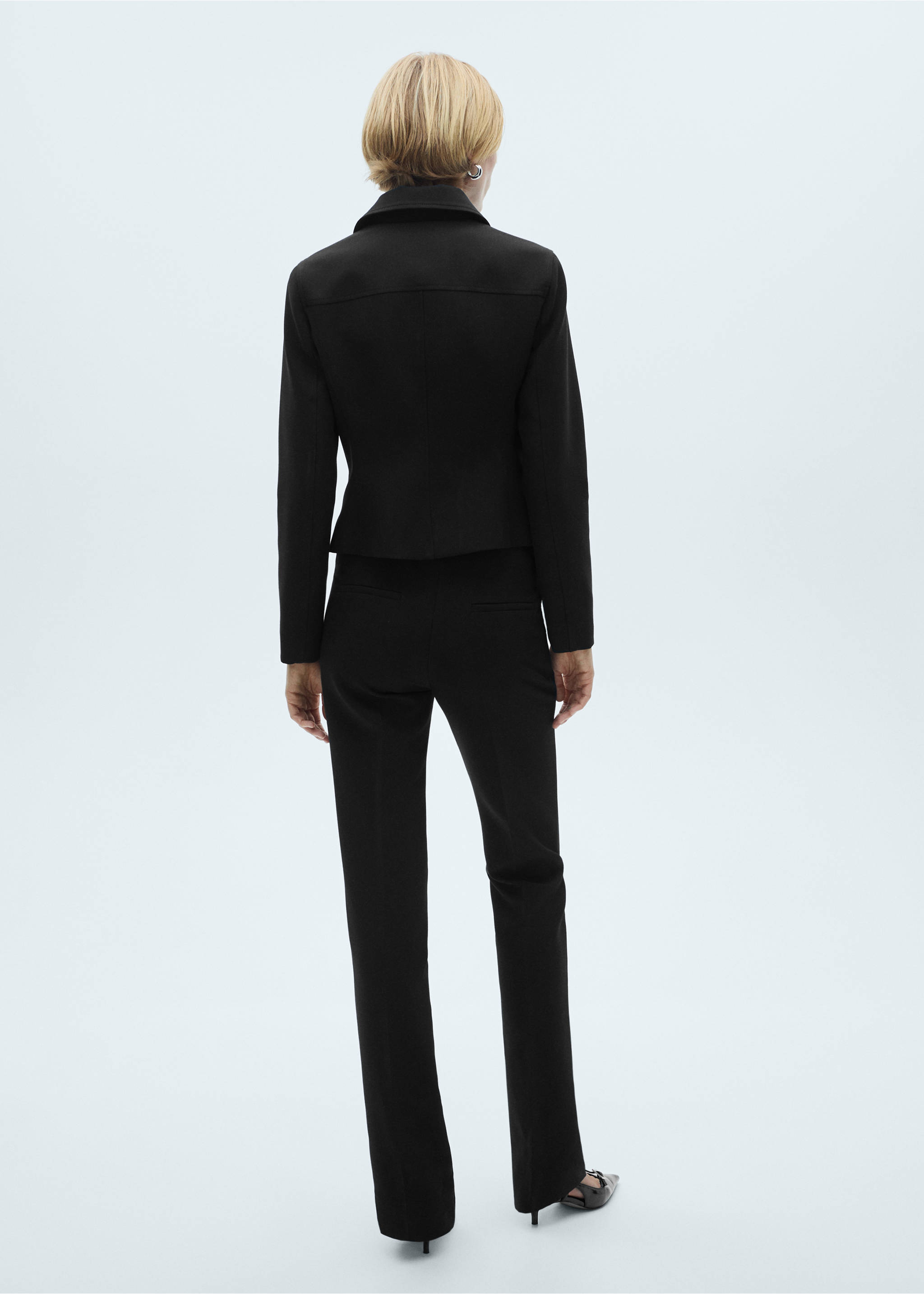 Pantalon flare fermeture Éclair - Verso de l’article, Noir. Ref: 77085657-00.