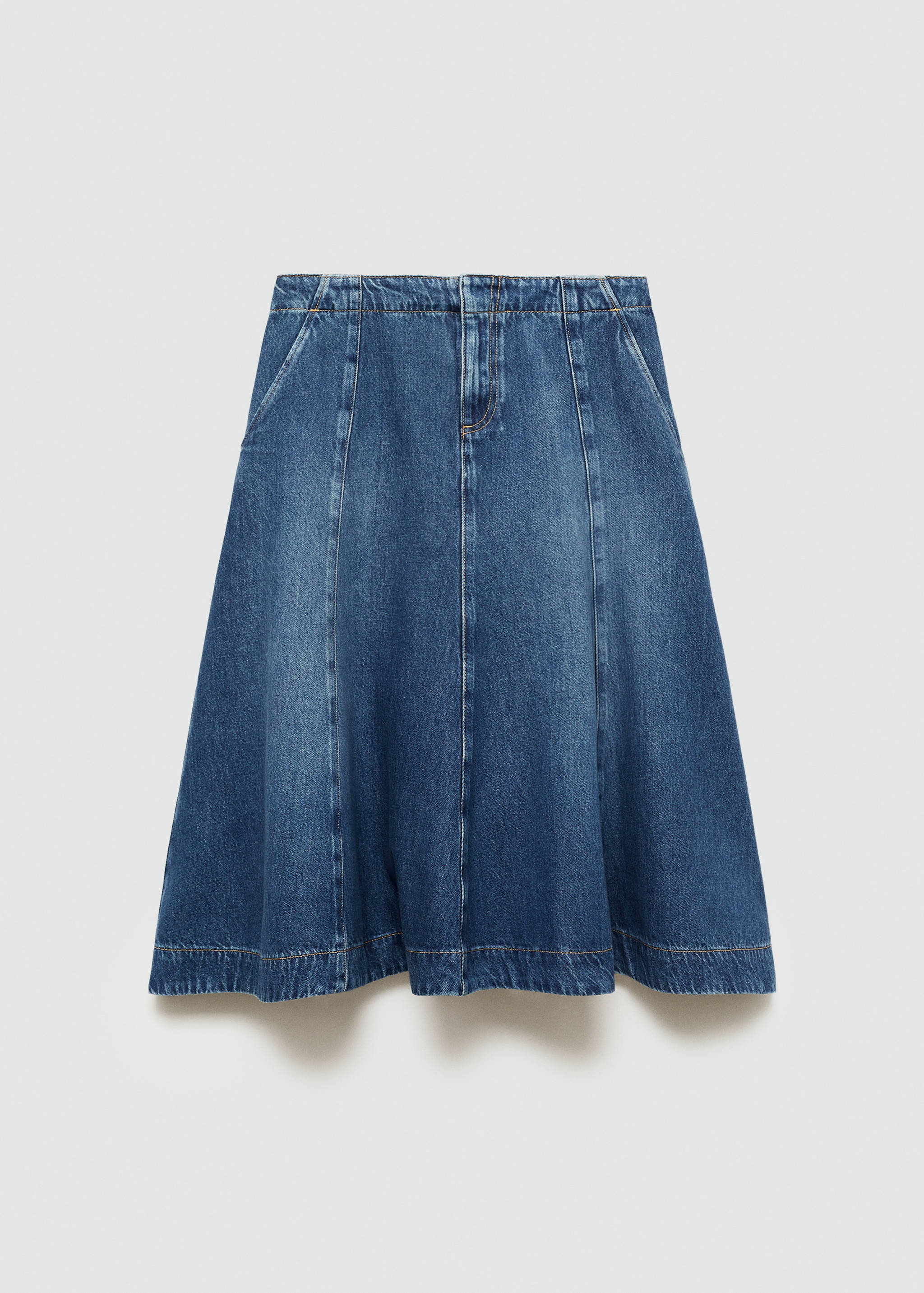 Contrast seams denim skirt - Article without model