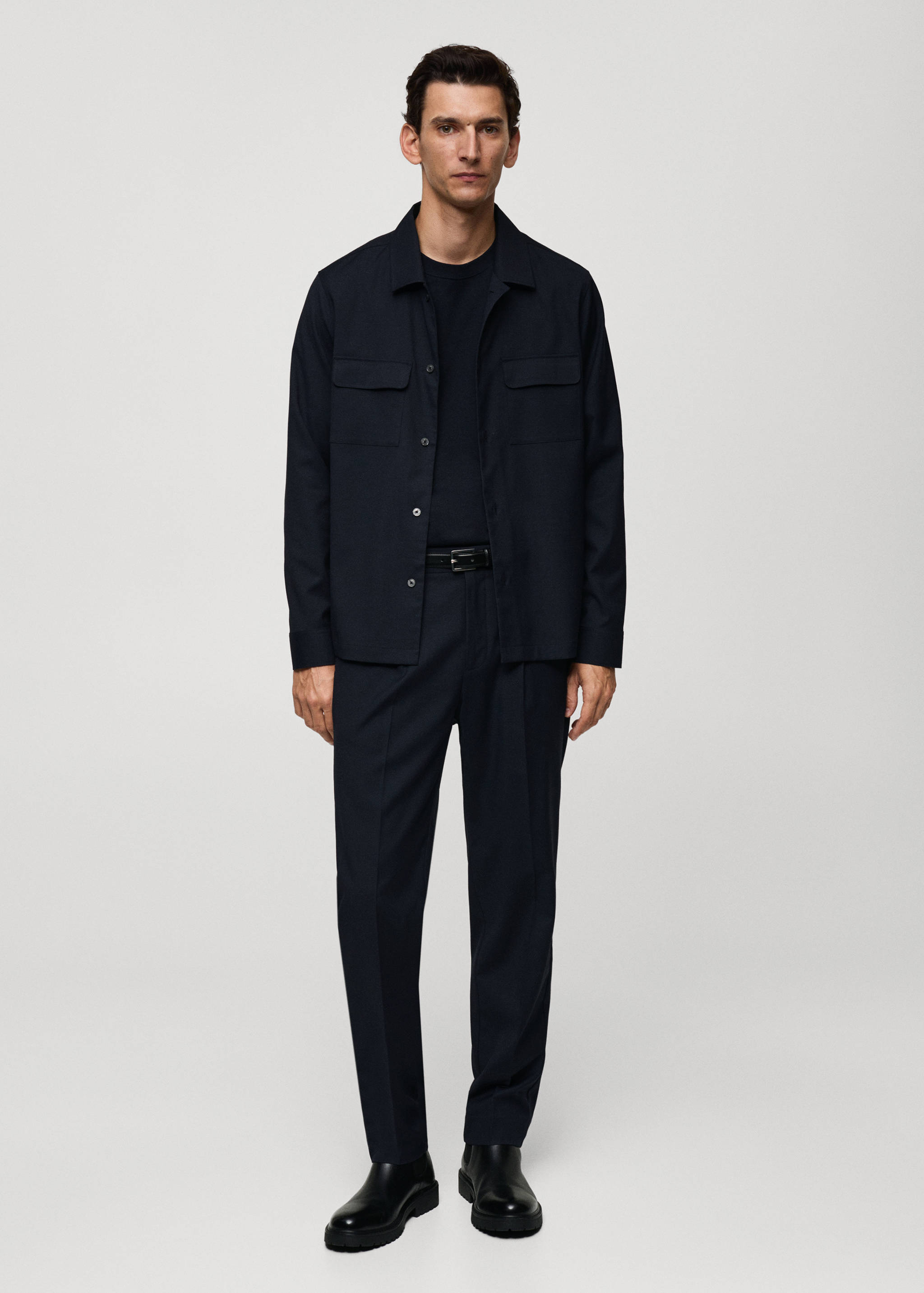 Pleated slim-fit trousers - General plane