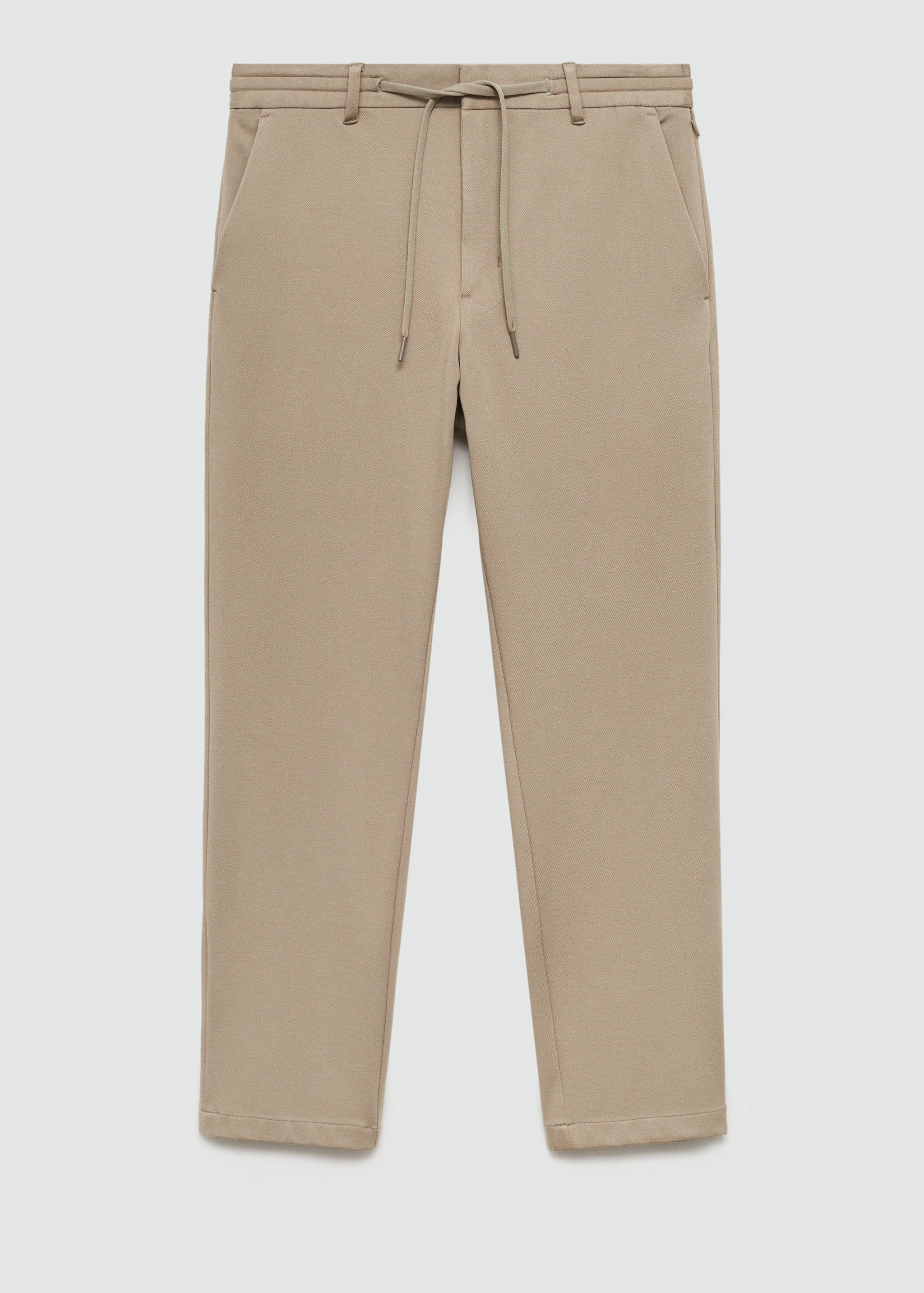 Stretch fabric slim-fit trousers with drawstring - Article without model
