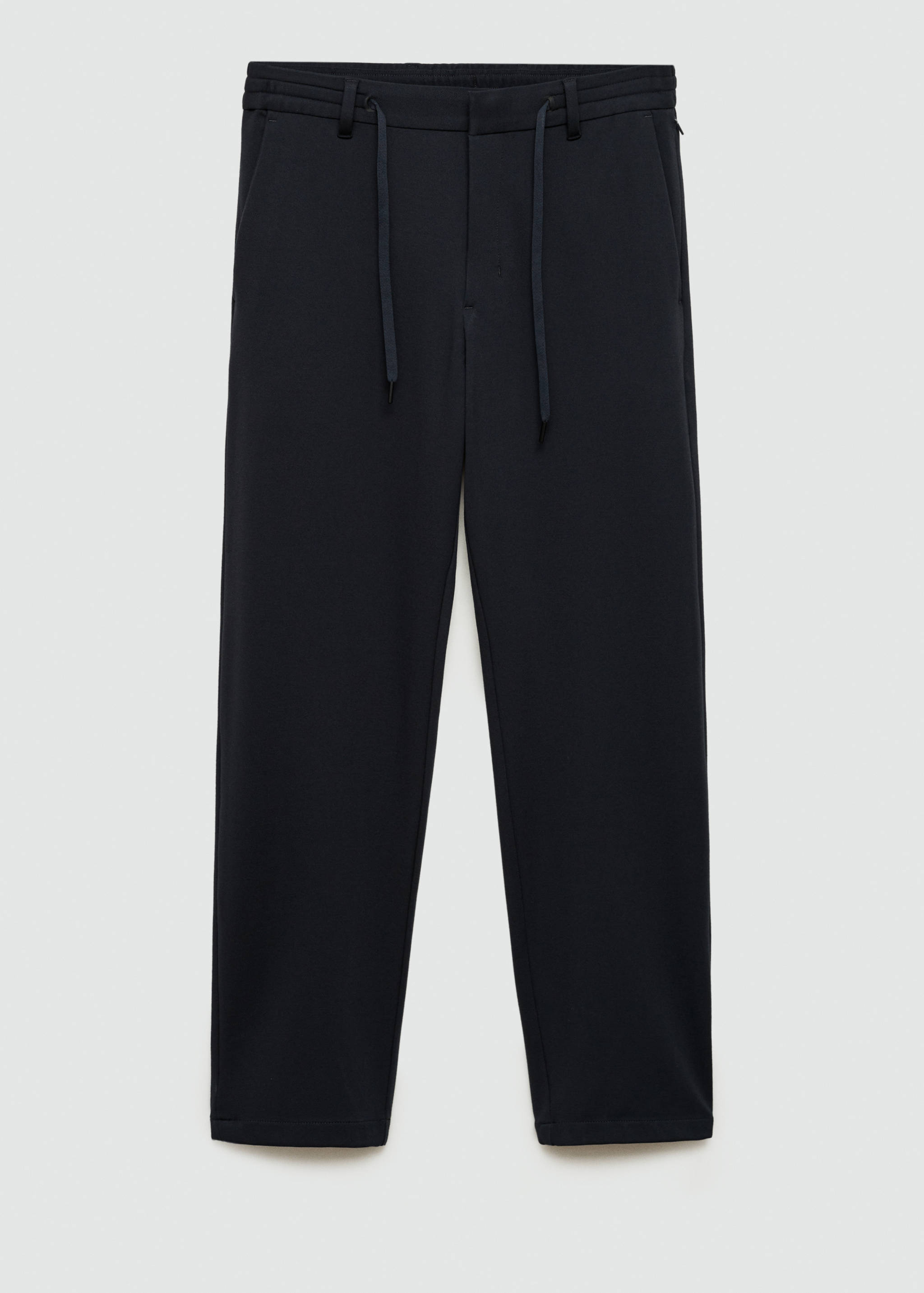 Stretch fabric slim-fit trousers with drawstring - Article without model