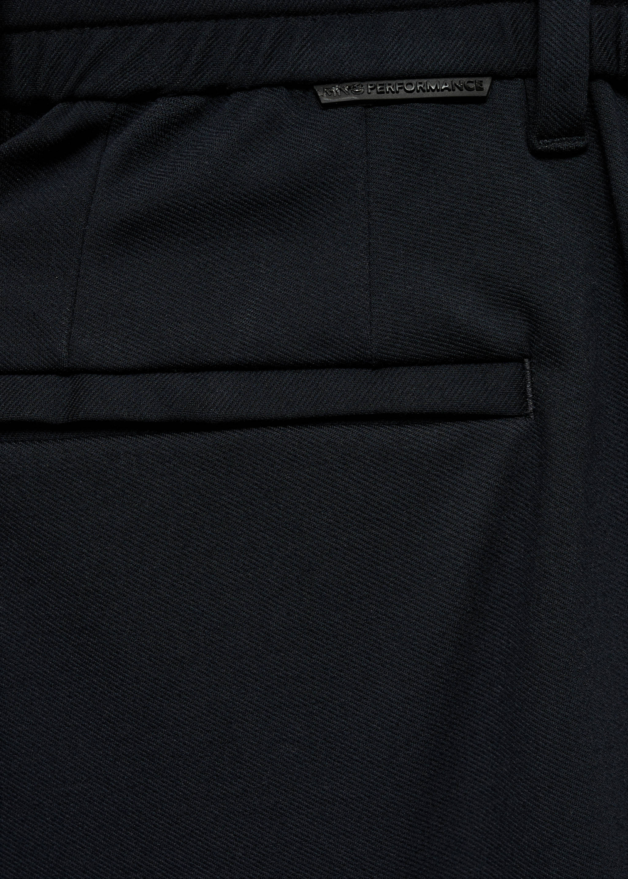 Stretch fabric slim-fit trousers with drawstring - Details of the article 0