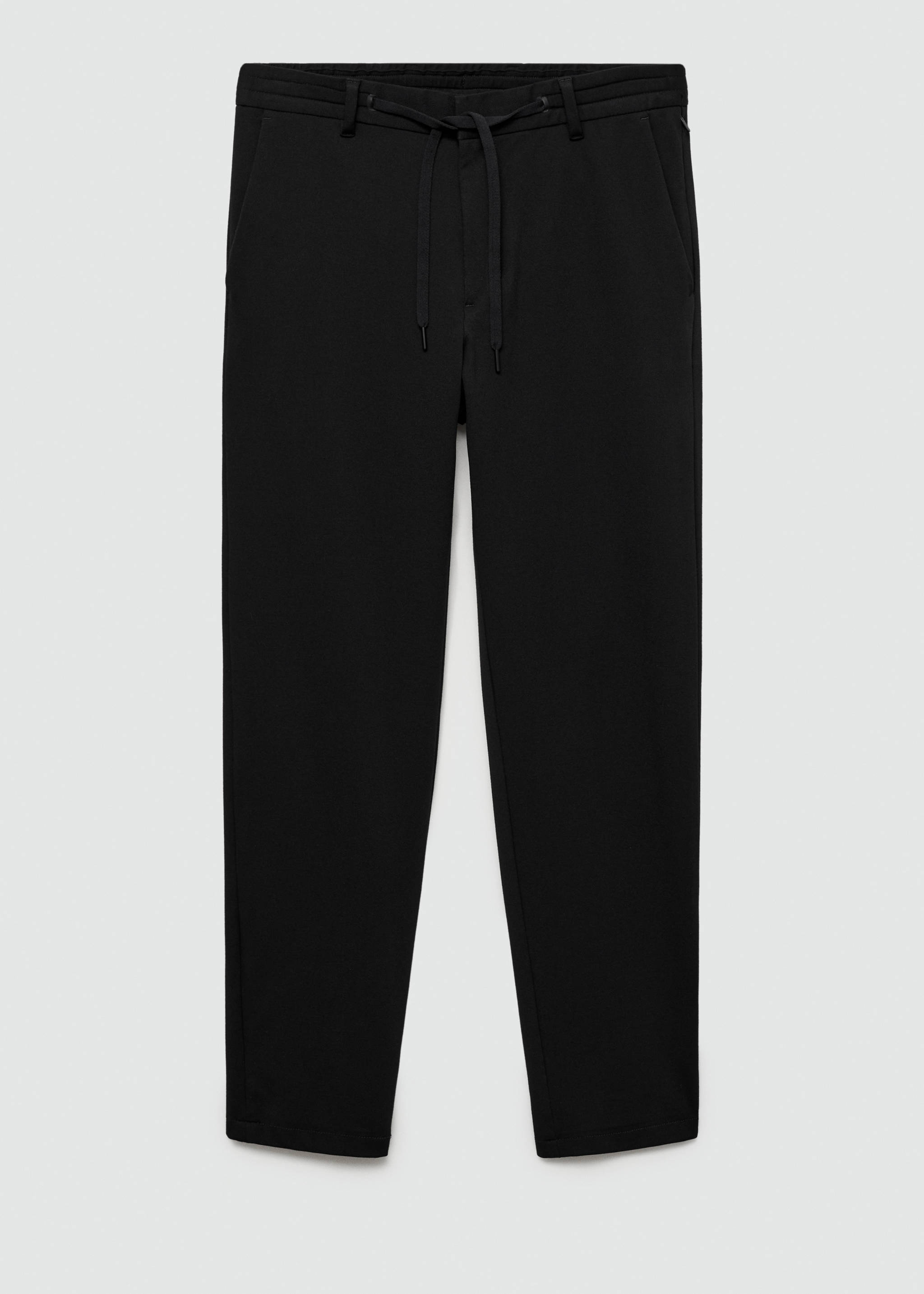 Stretch fabric slim-fit trousers with drawstring - Article without model