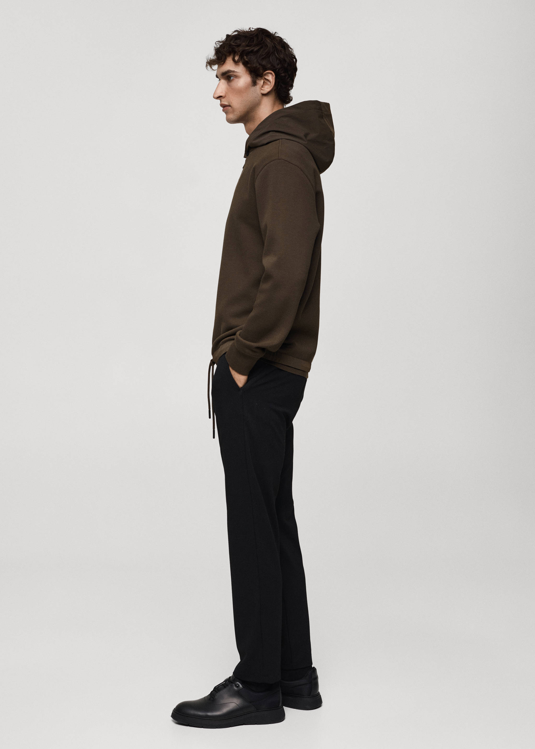 Stretch fabric regular-fit hooded sweatshirt - Details of the article 2