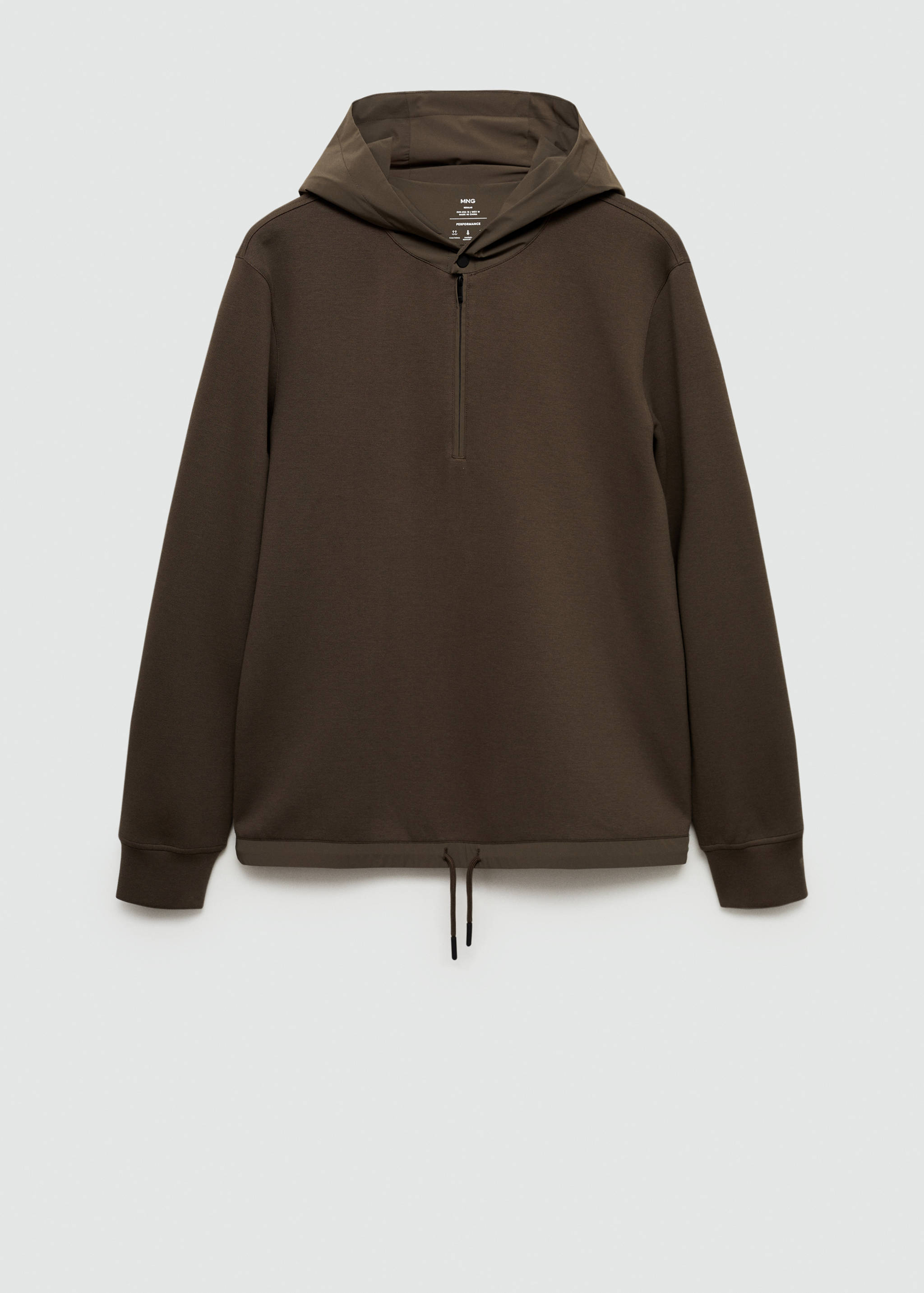 Stretch fabric regular-fit hooded sweatshirt - Article without model