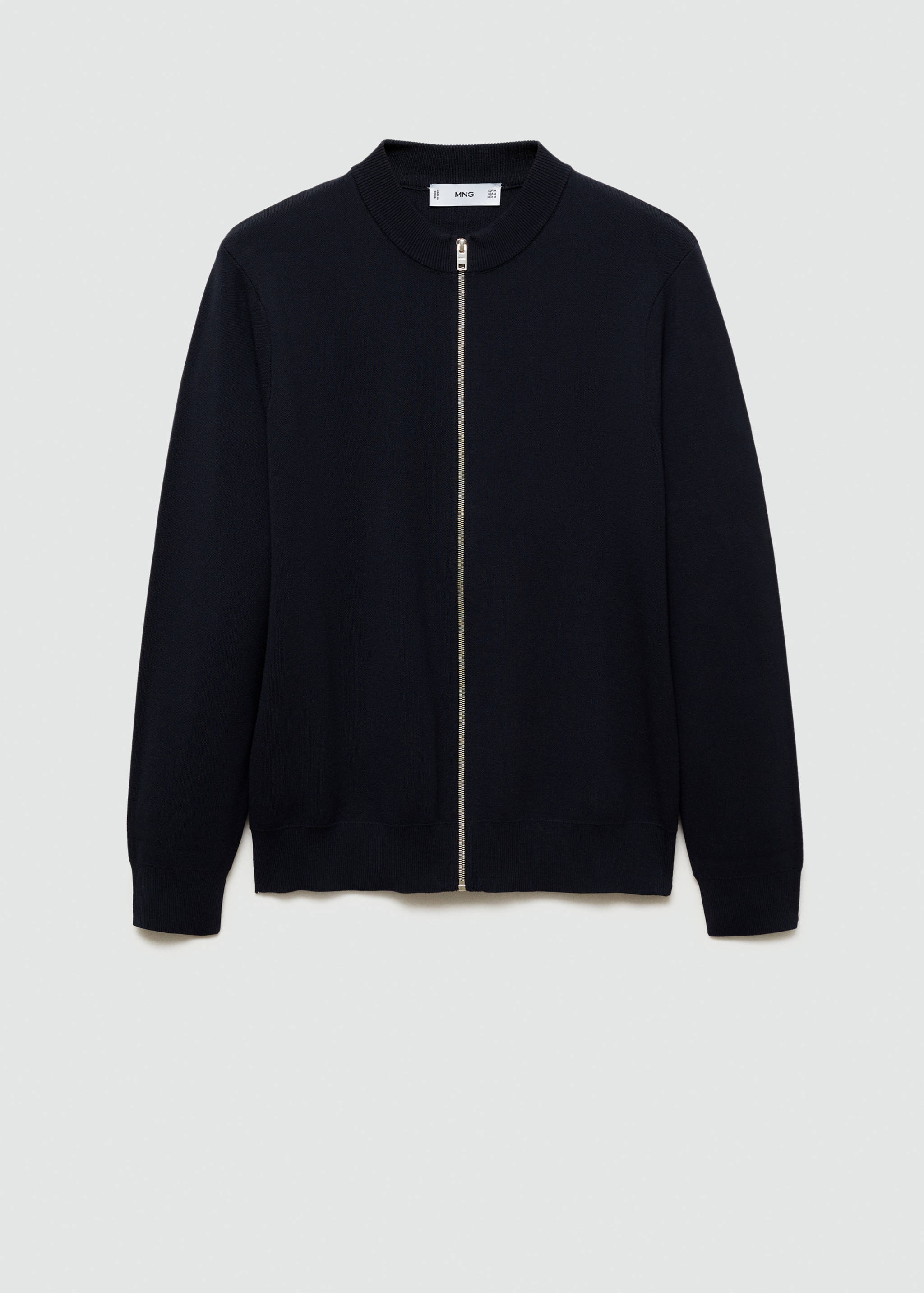 Medium-knit zip-up cardigan - Article without model