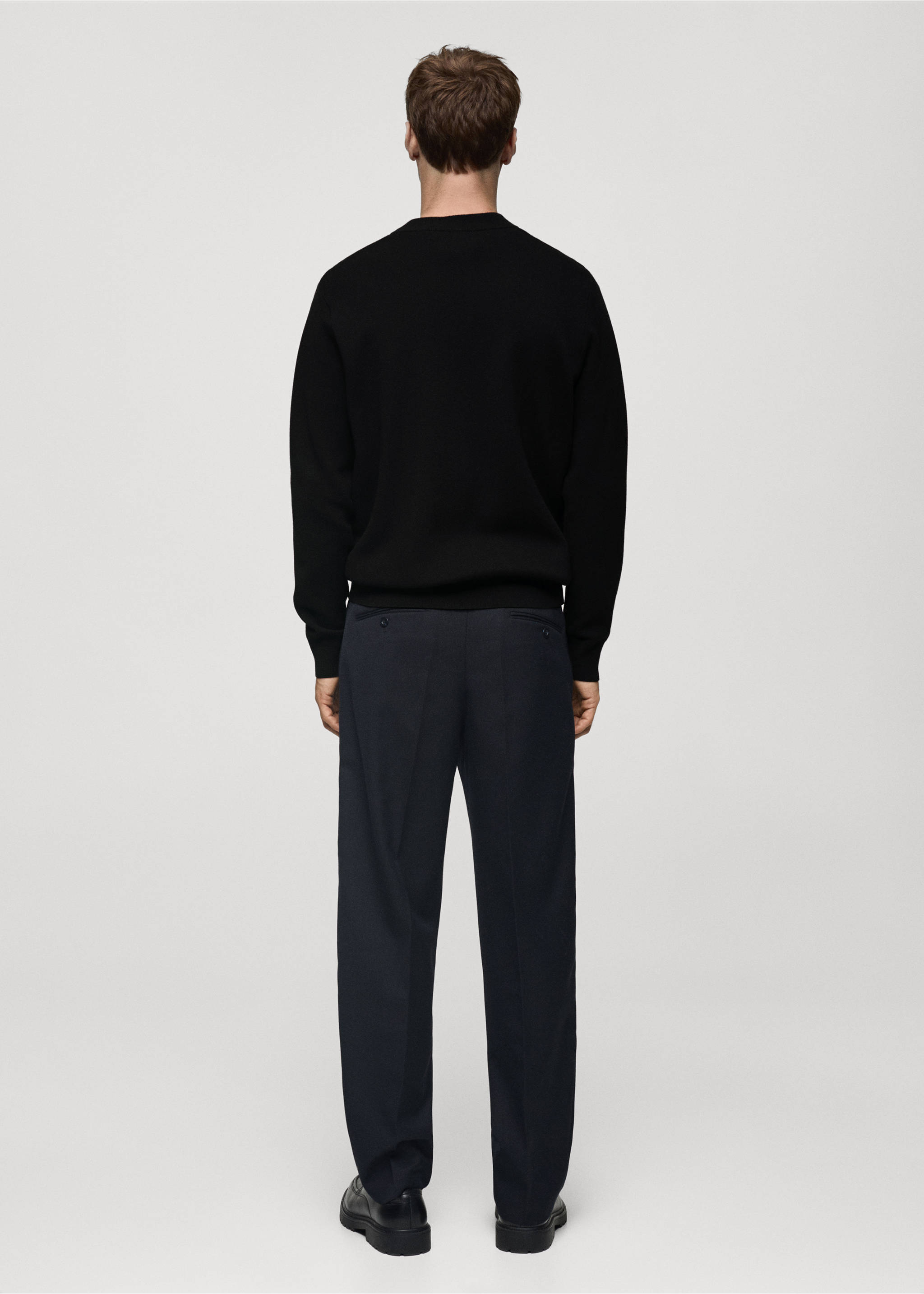 Medium-knit zip-up cardigan - Reverse of the article, Black. Ref: 77085971-00.