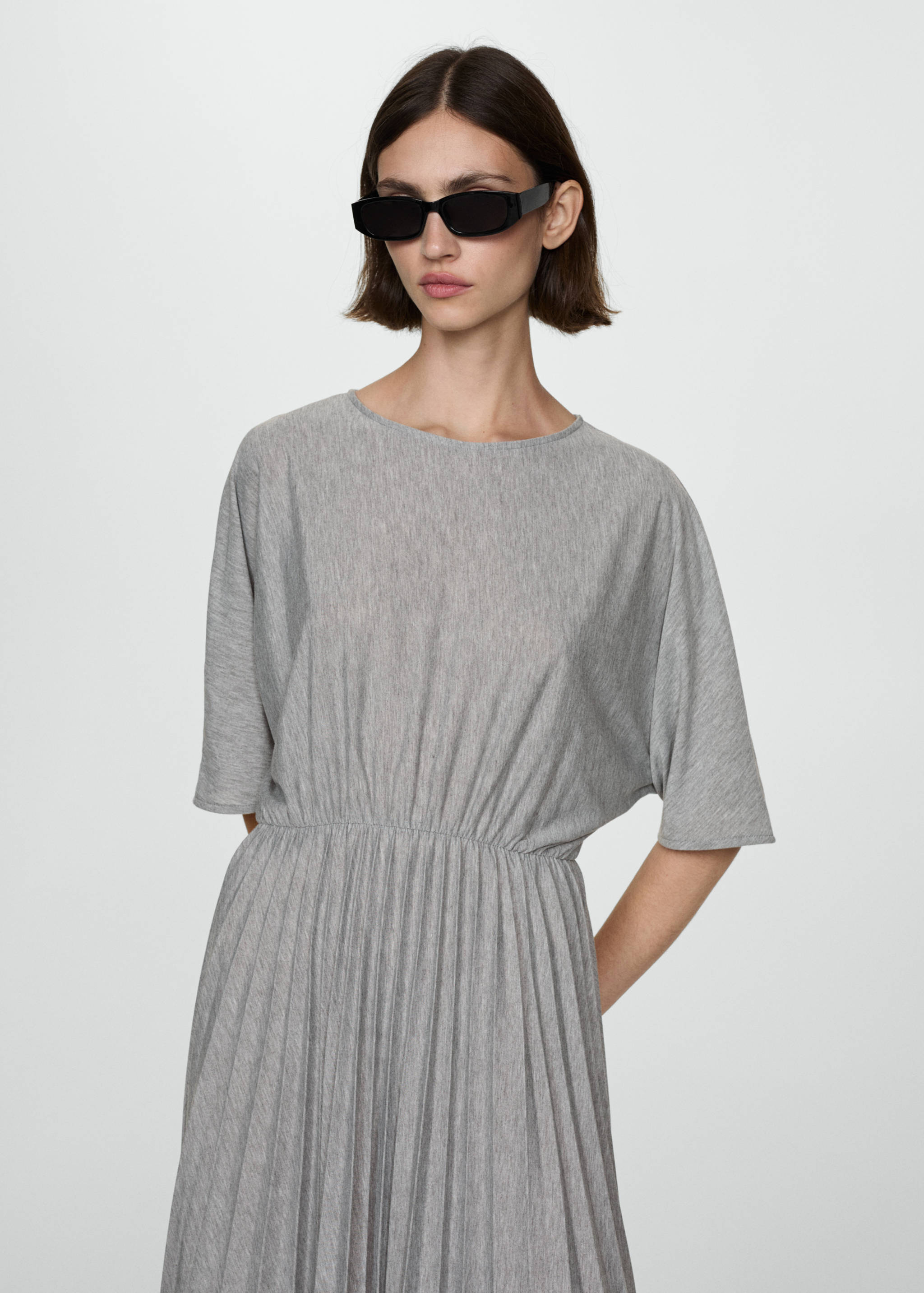Elastic waist pleated dress - Medium plane