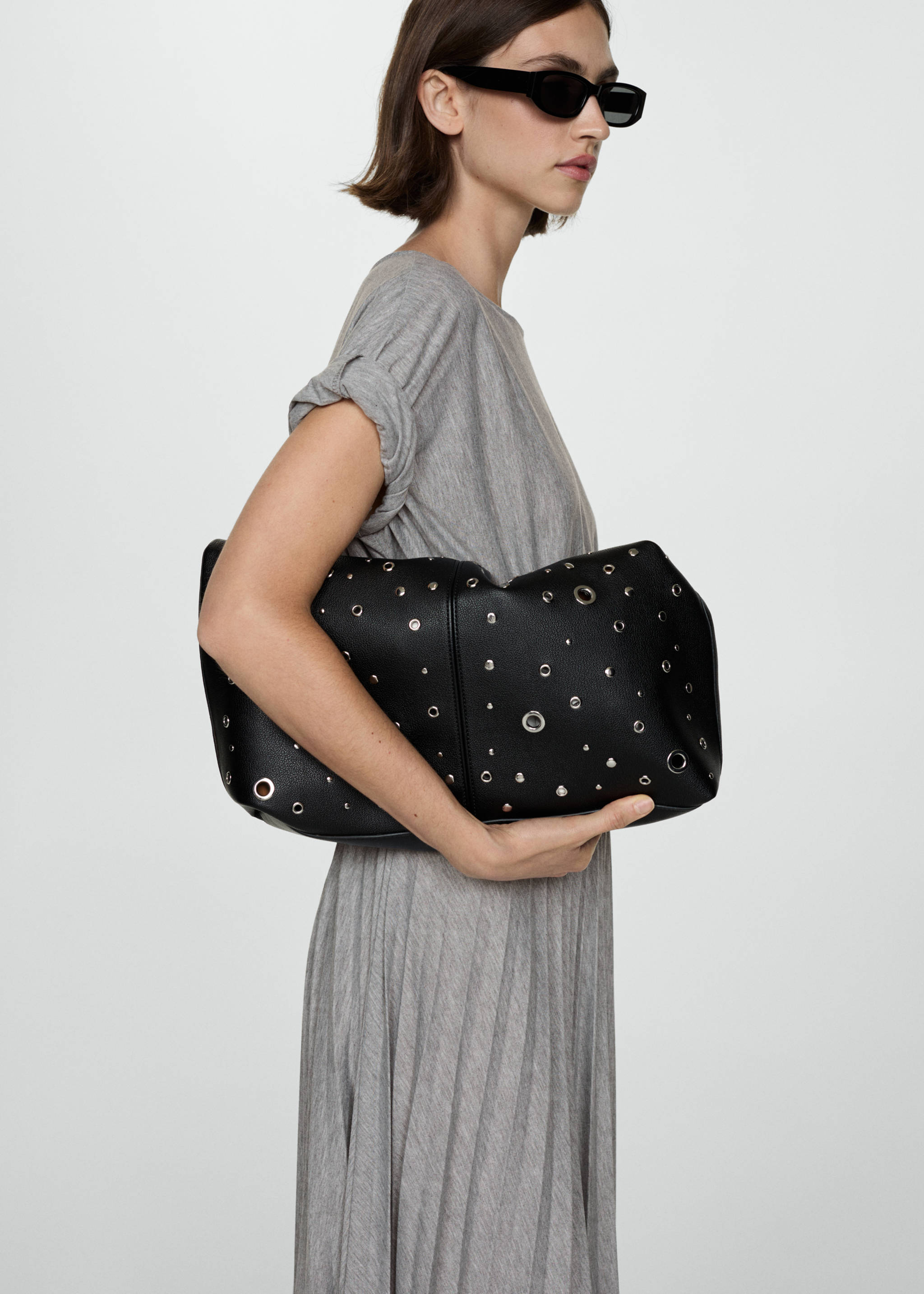 Elastic waist pleated dress - Details of the article 2