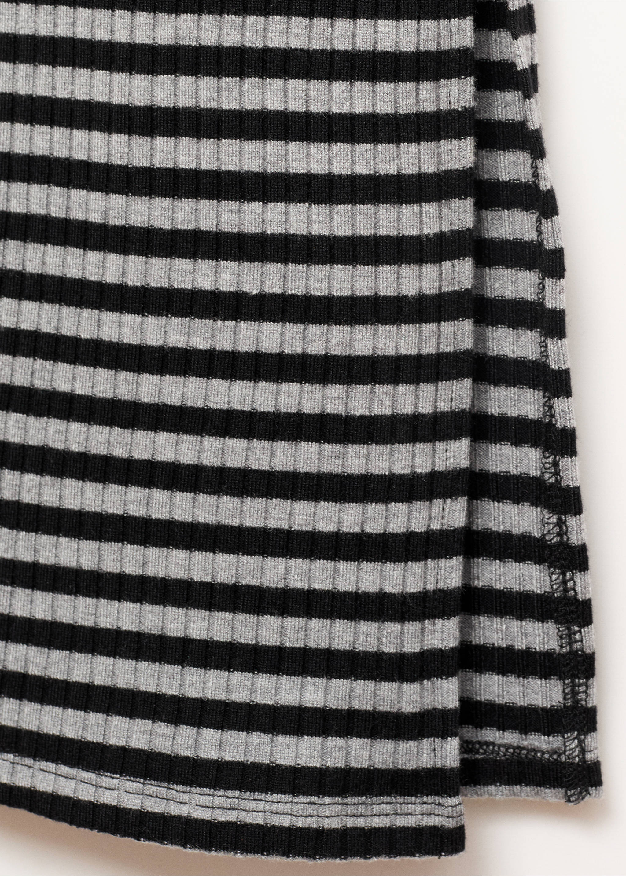 Slit striped skirt - Details of the article 0, Medium Heather Grey. Ref: 77085984-00.