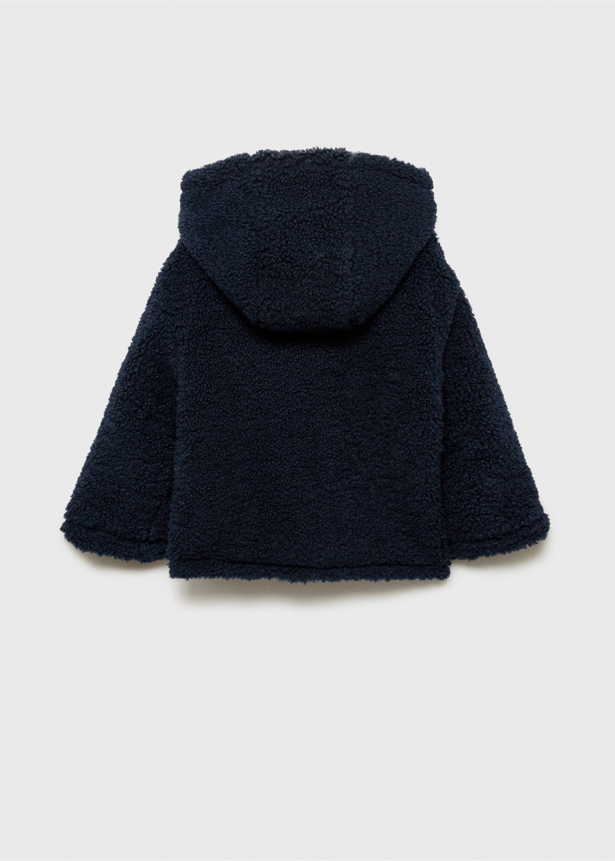 Shearling-effect hooded coat - Reverse of the article, Dark Navy. Ref: 77085986-00.