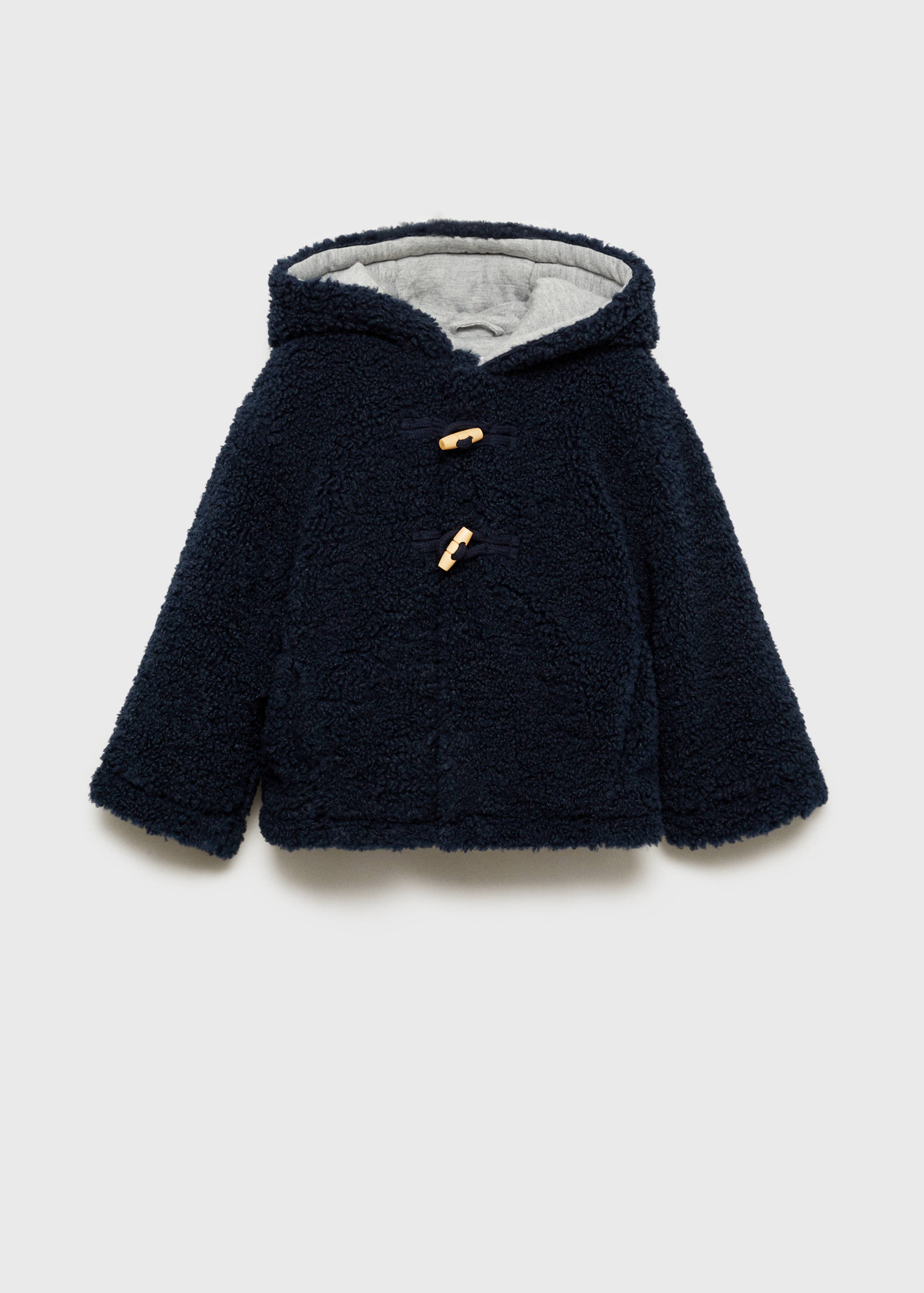 Shearling-effect hooded coat - Article without model