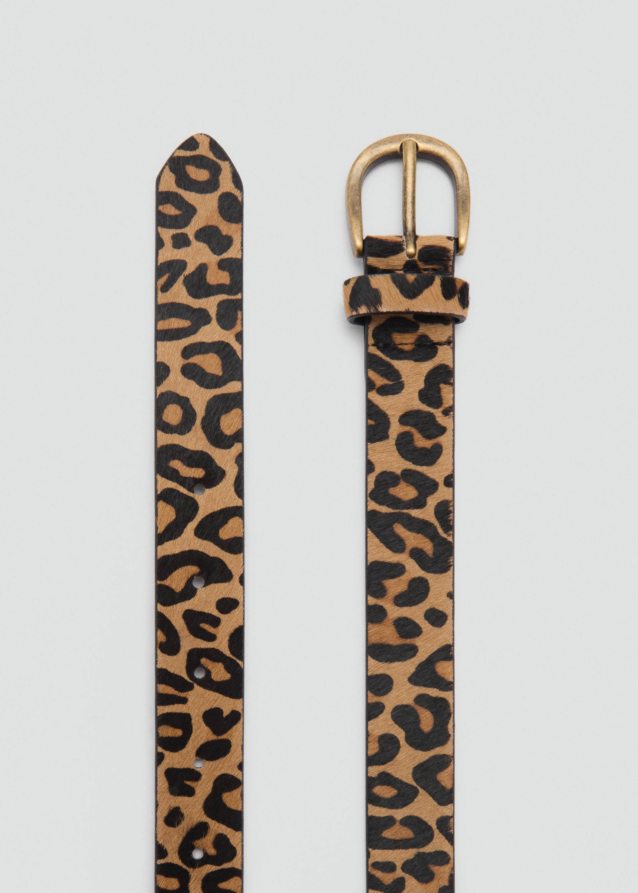 Leopard-print leather belt - Medium plane