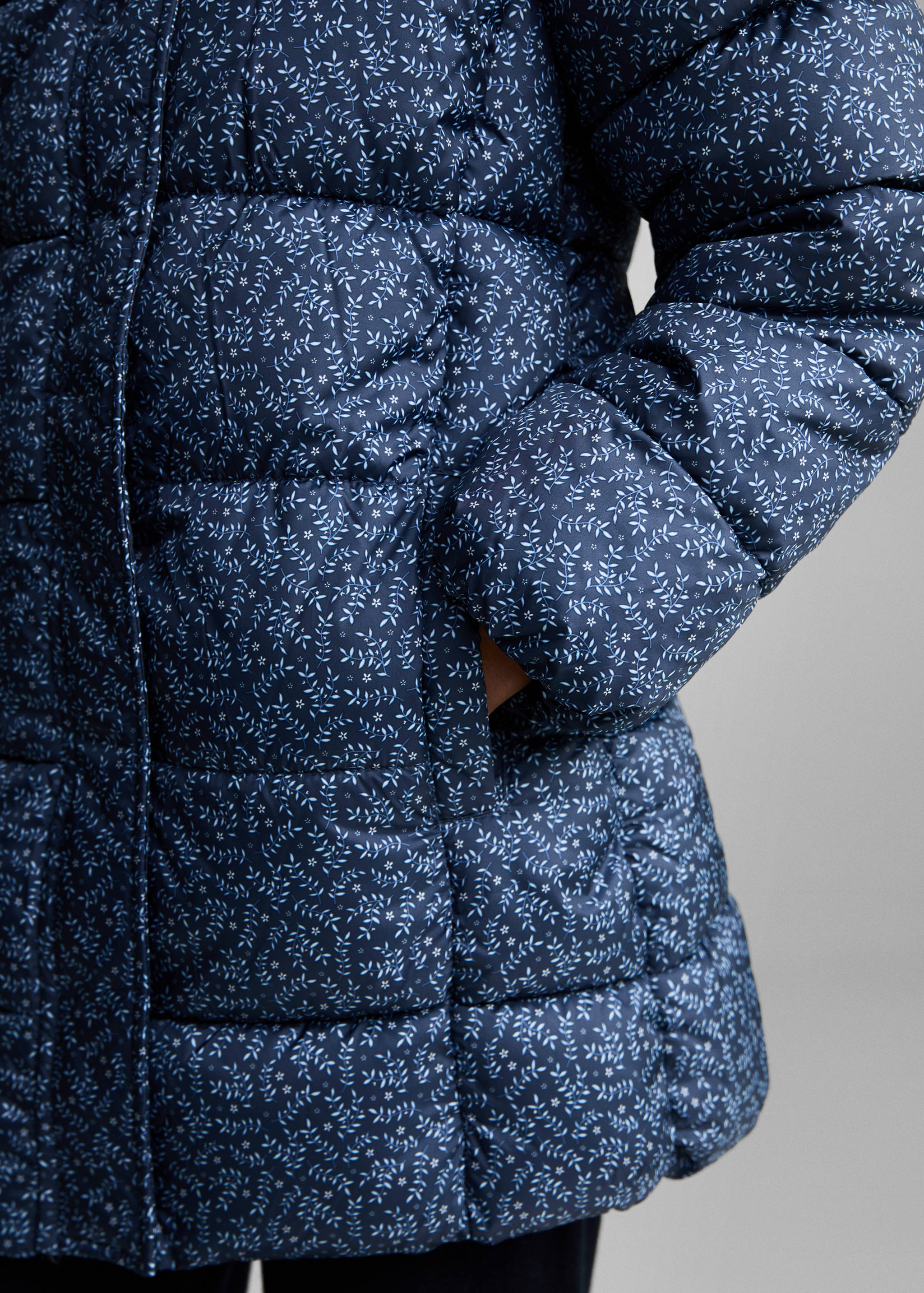 Flowers print quilted anorak - Details of the article 6