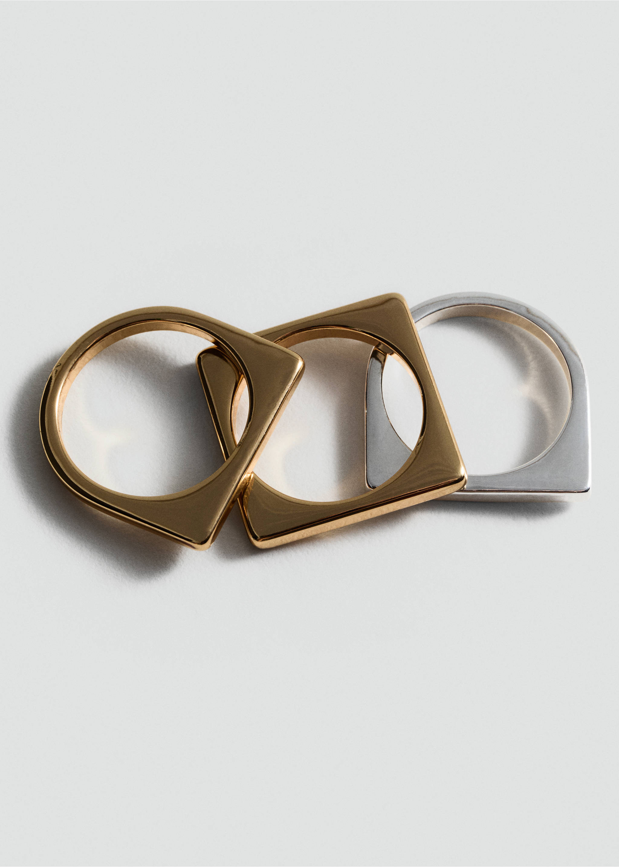 Pack of 3 combined rings - Medium plane, Gold. Ref: 77085996-00.