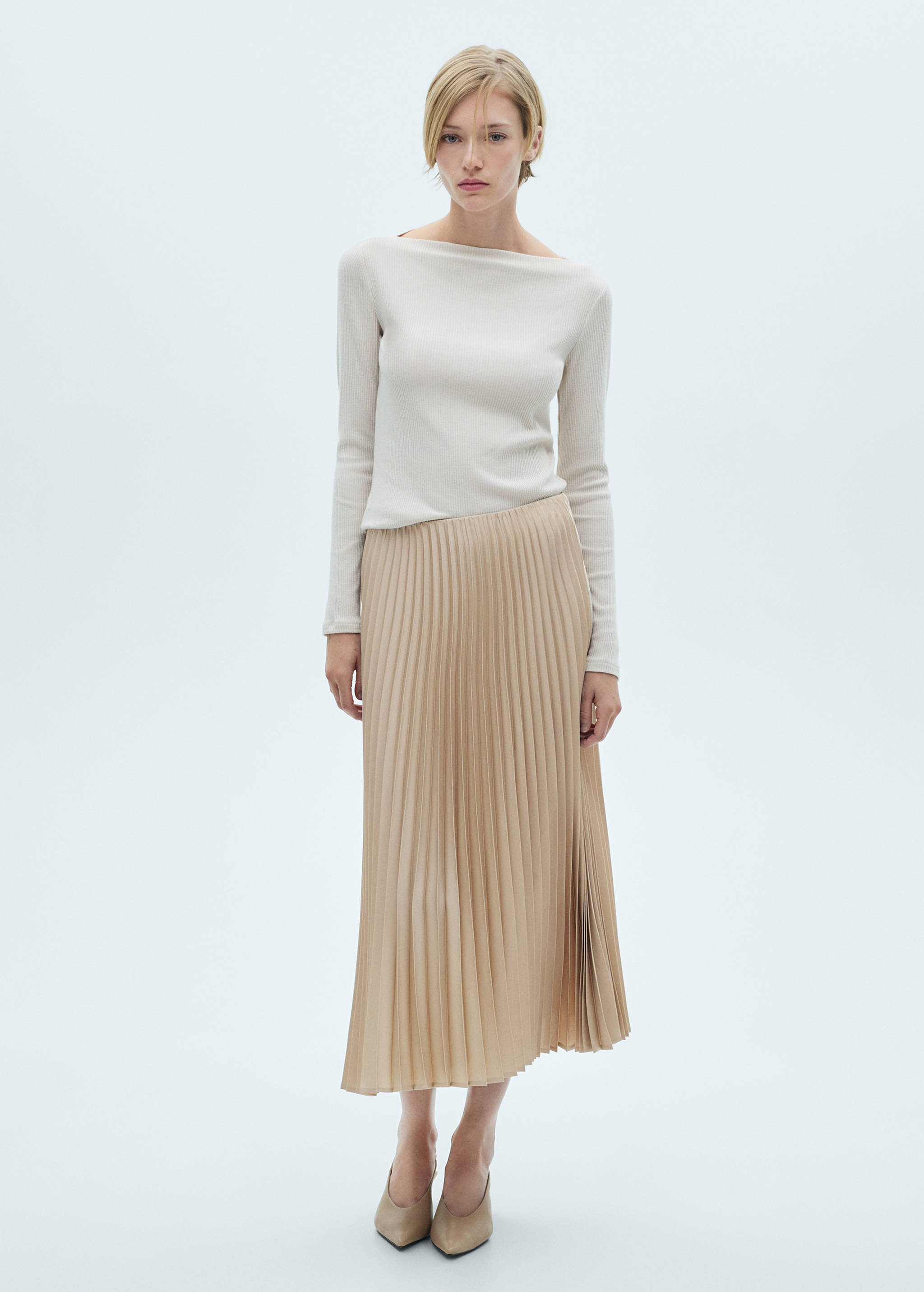 Pleated long skirt - General plane