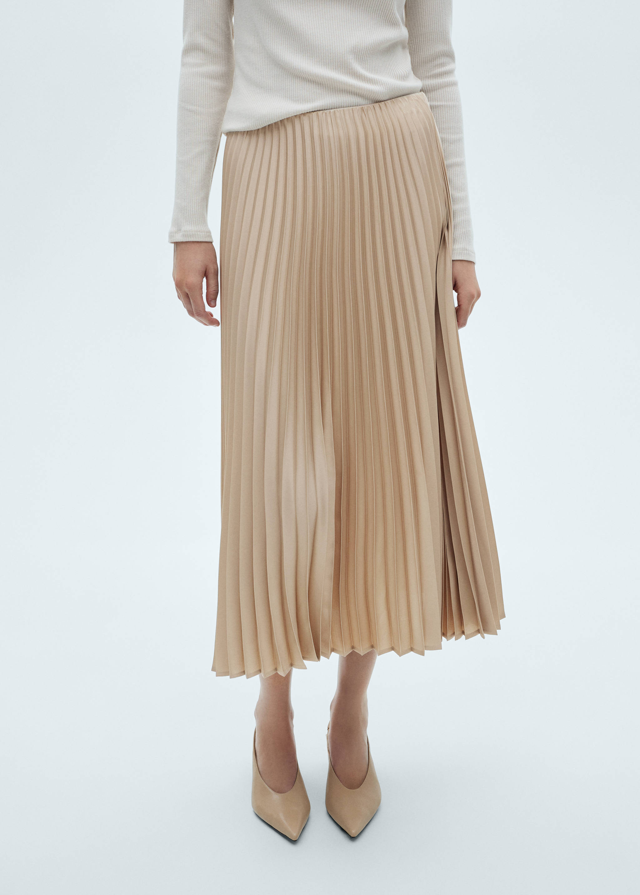 Pleated long skirt - Medium plane