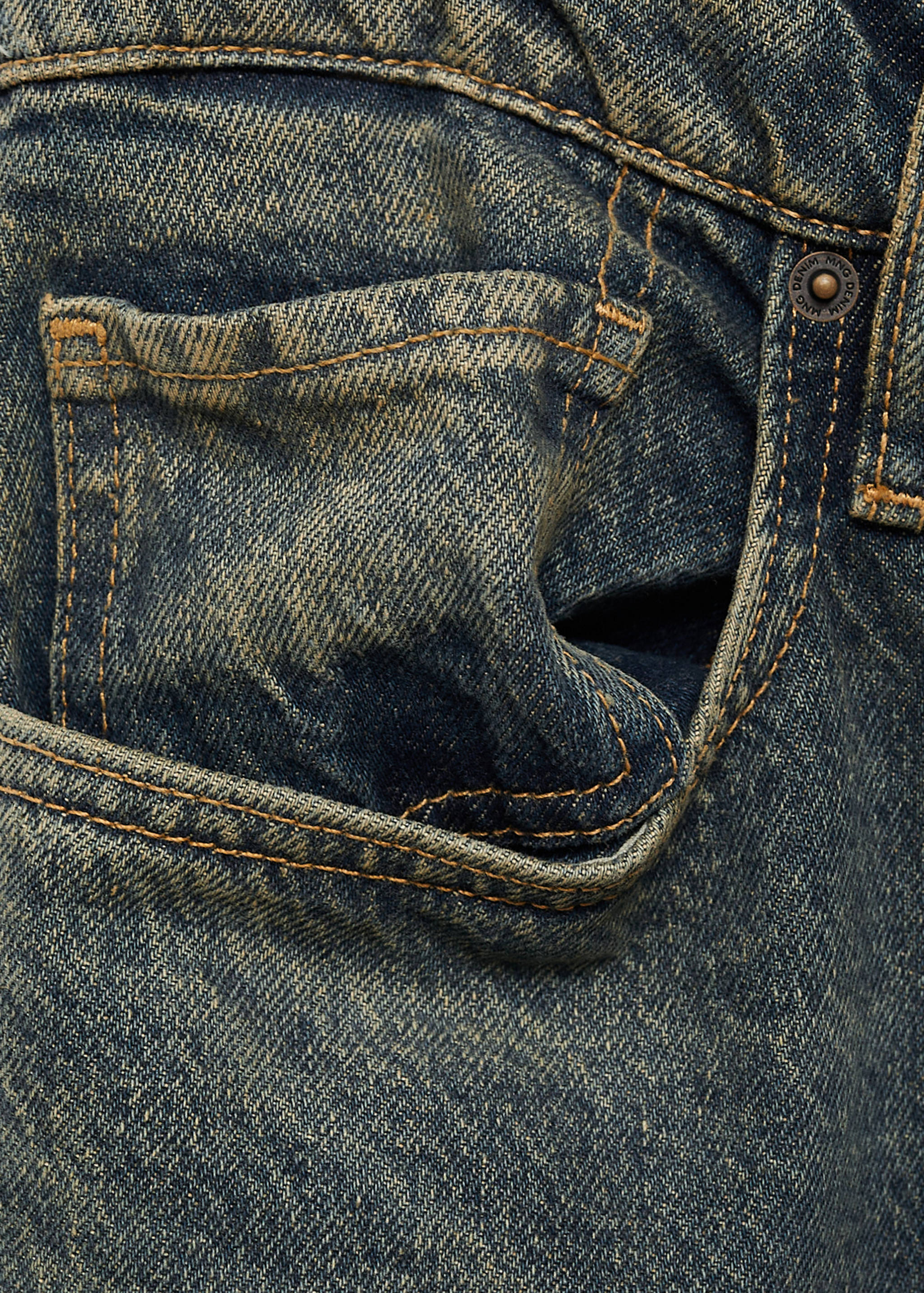 Straightfit jeans met versleten wassing - Detail van het artikel 0