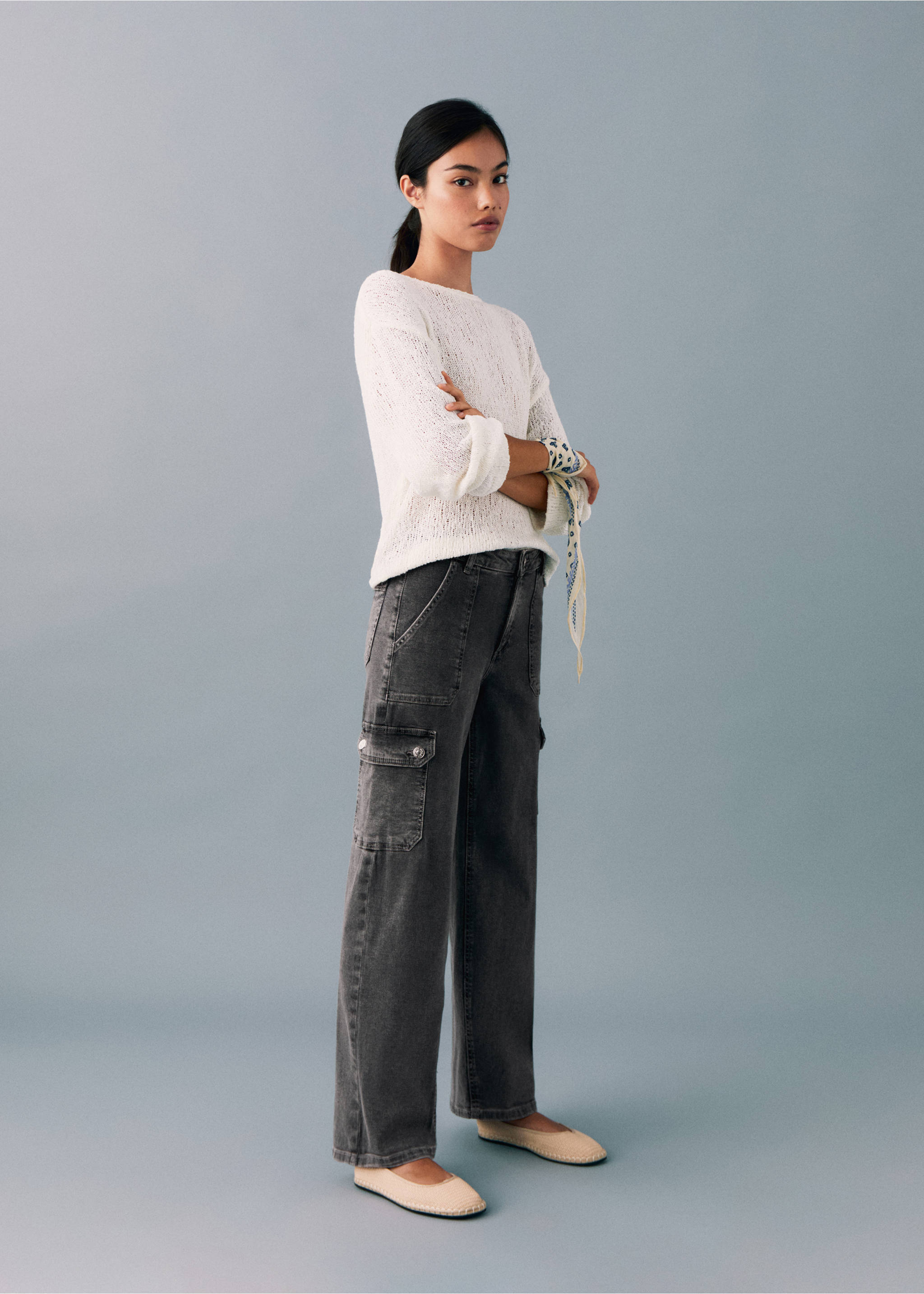 Pocket cargo jeans - General plane, Denim Grey. Ref: 77086004-00.