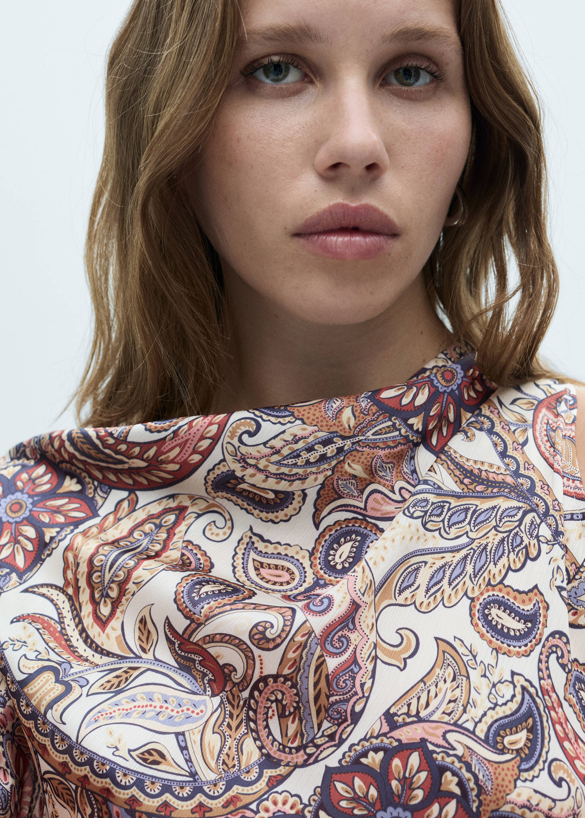 Satin print blouse - Details of the article 1