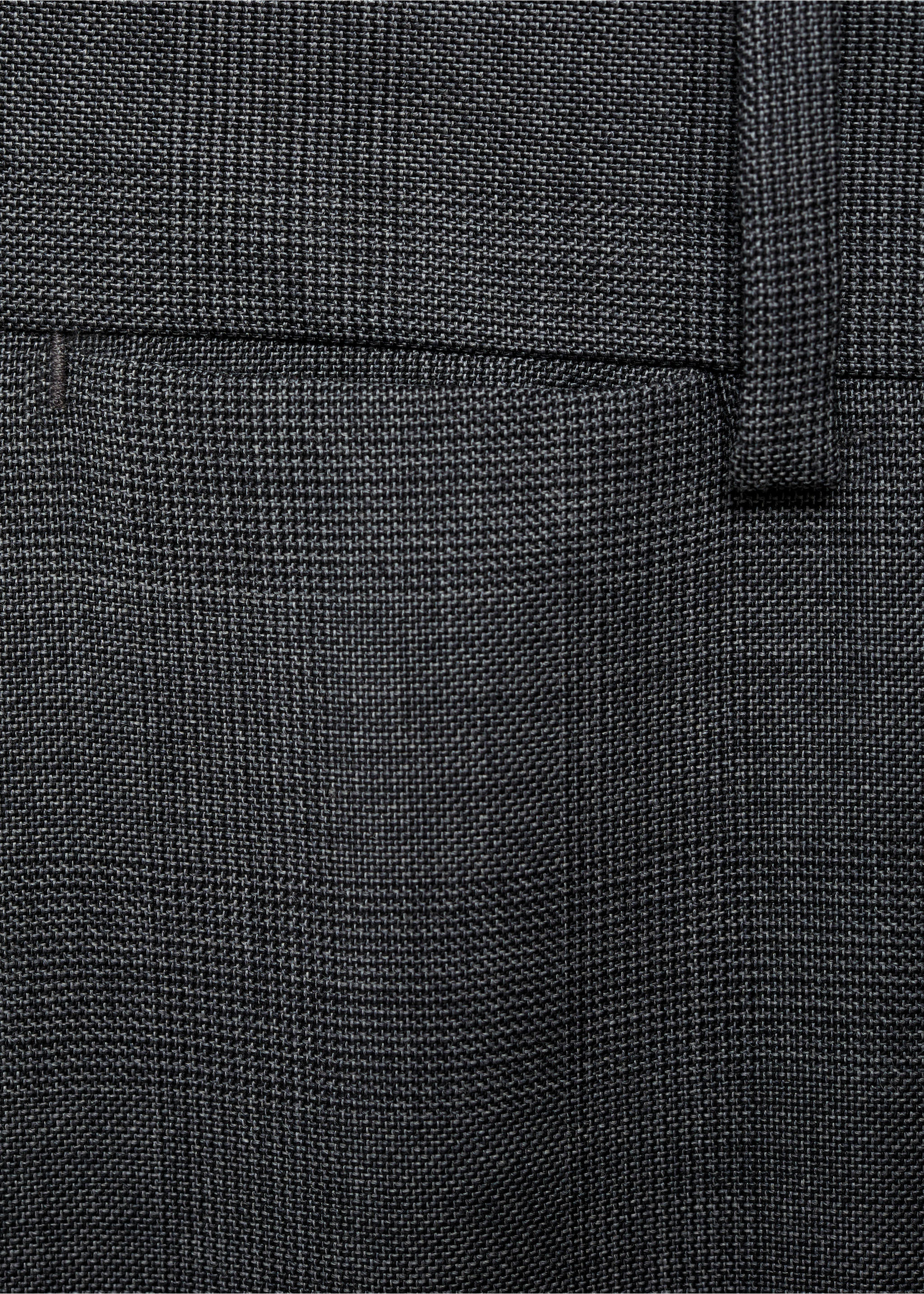 Venecia 100% virgin wool Prince of Wales check suit trousers - Details of the article 8, Grey. Ref: 77086006-00.