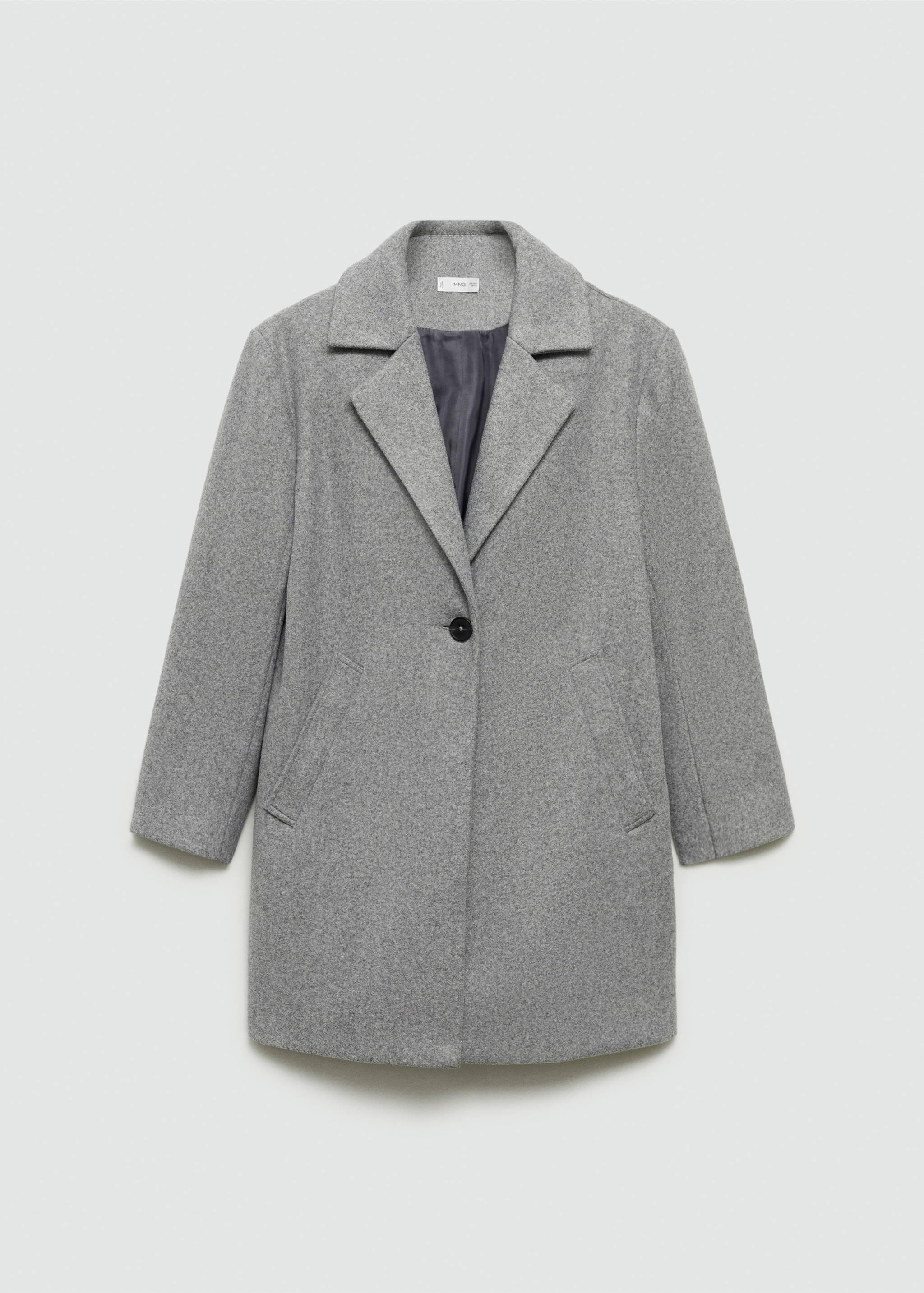 Cloth coat with pockets - Article without model, Grey. Ref: 77086335-00.