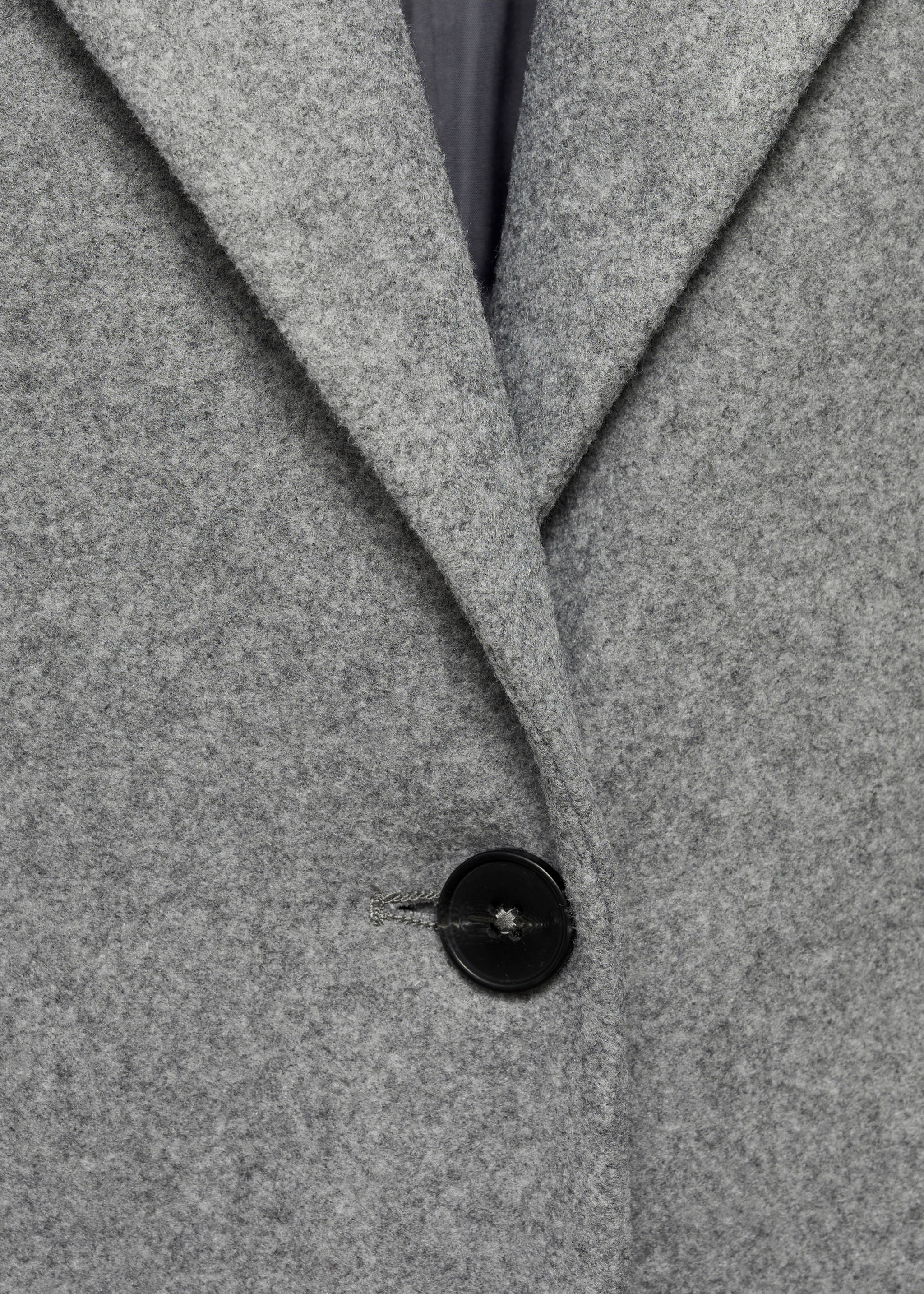 Cloth coat with pockets - Details of the article 8, Grey. Ref: 77086335-00.