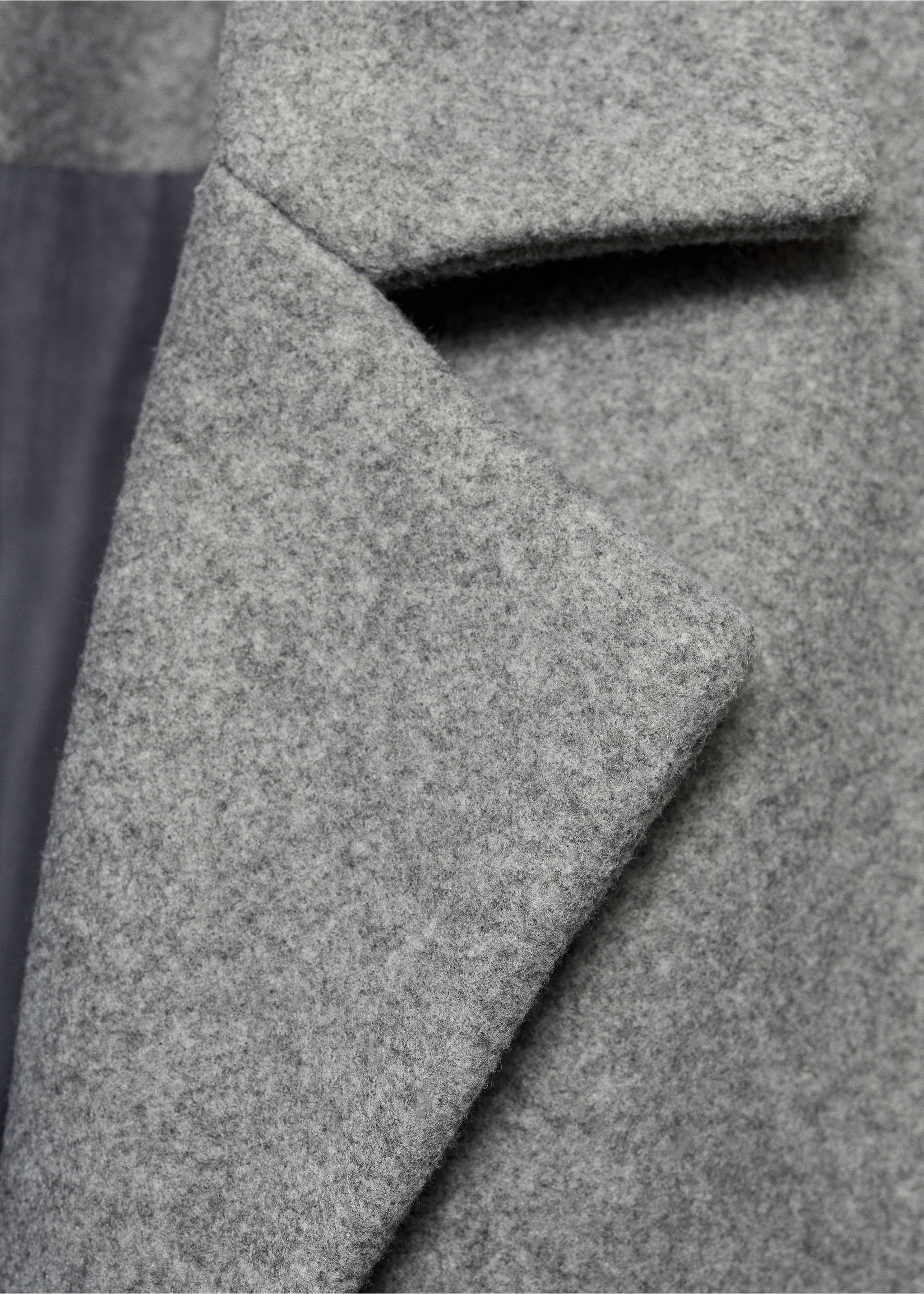 Cloth coat with pockets - Details of the article 0, Grey. Ref: 77086335-00.