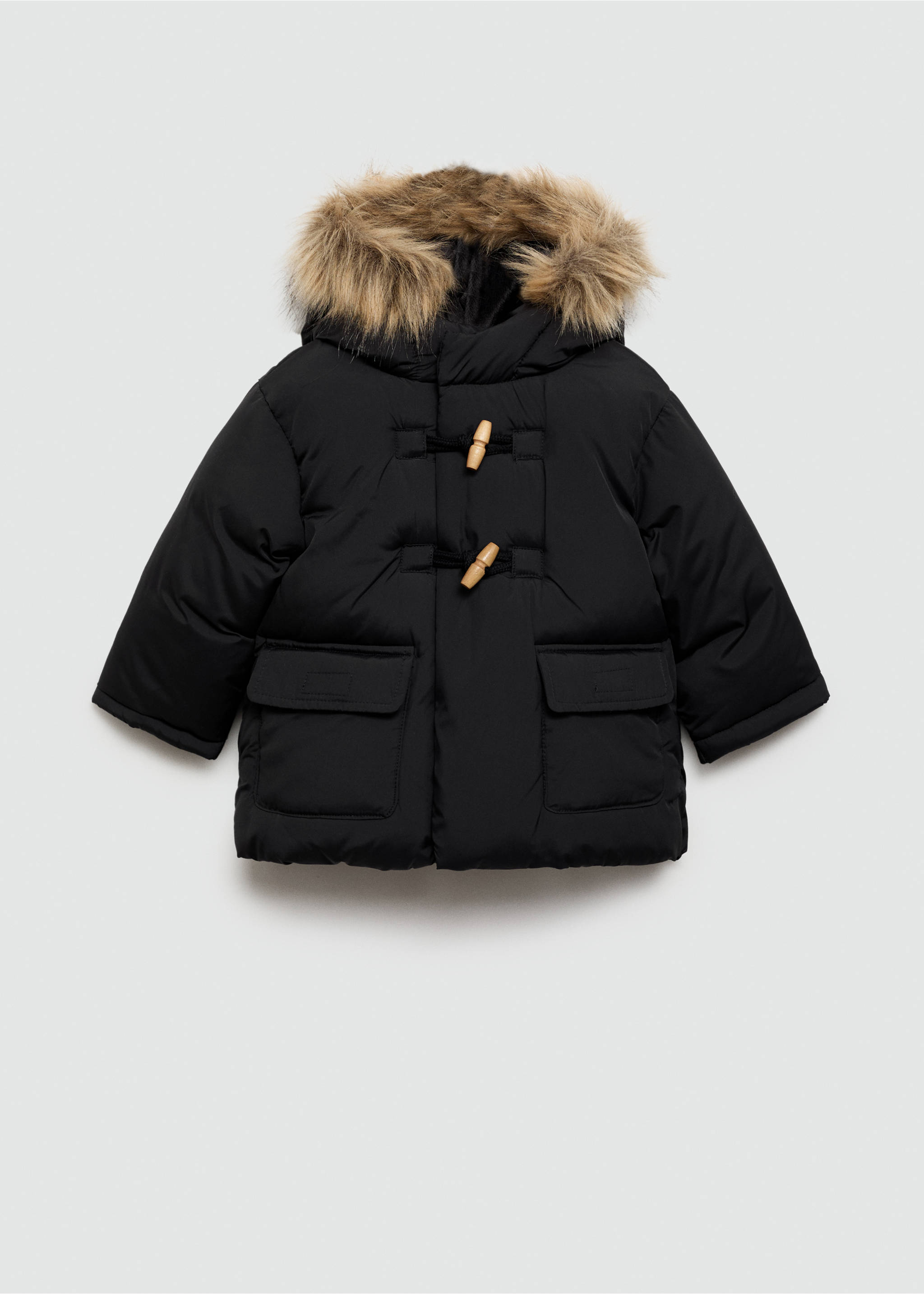 Anorak acolchado capucha pelo - Artículo sin modelo, Negro. Ref: 77086336-00.