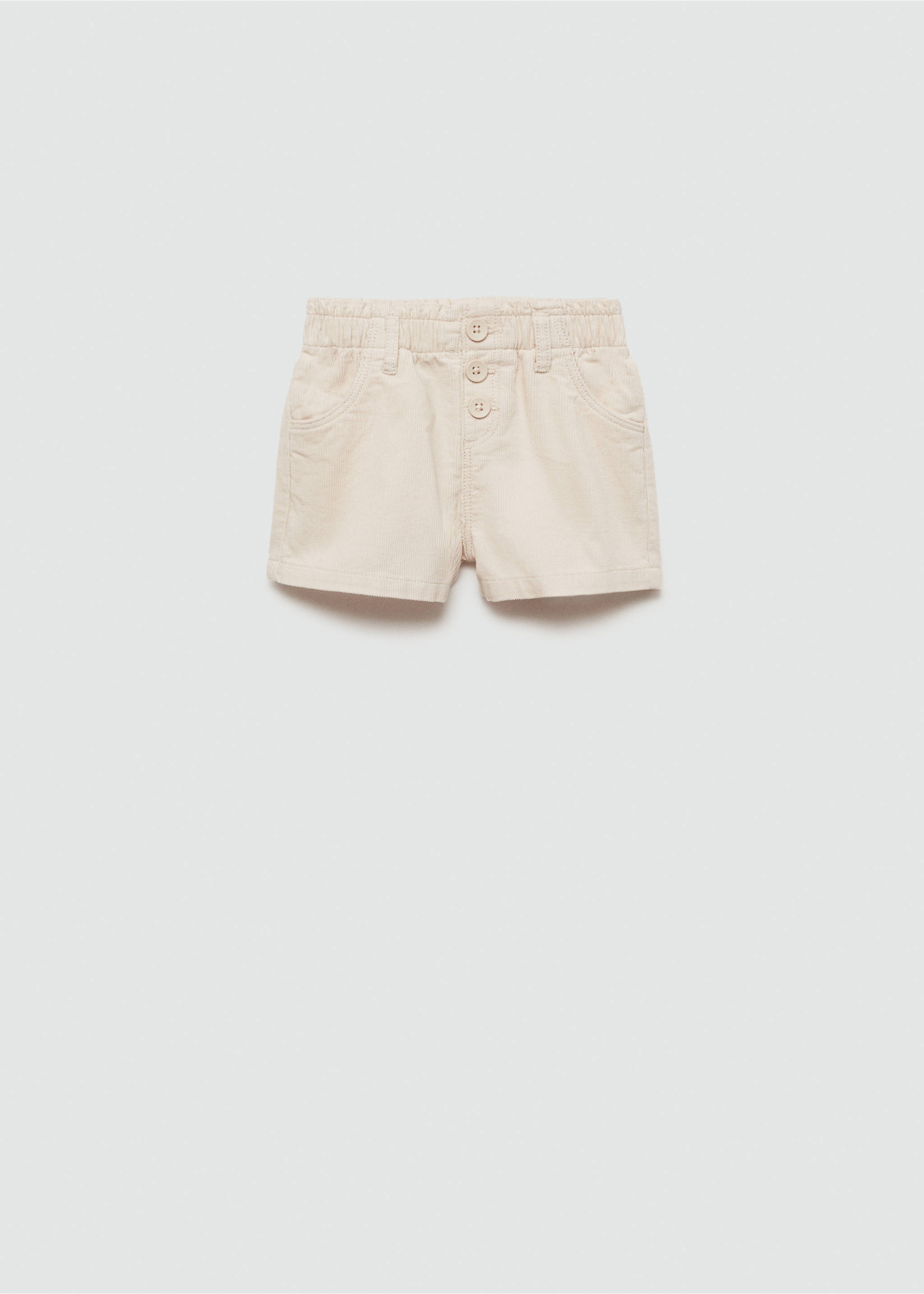 Corduroy shorts with buttons - Article without model, Ecru. Ref: 77086342-00.