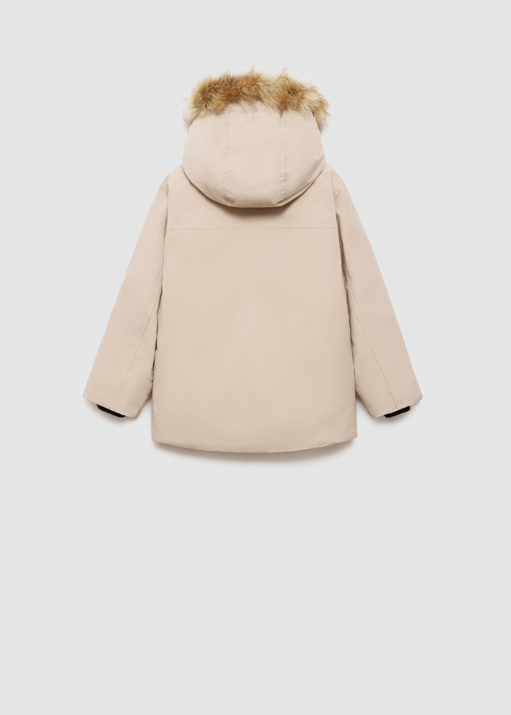 Puffer coat with fur-effect hood - Reverse of the article