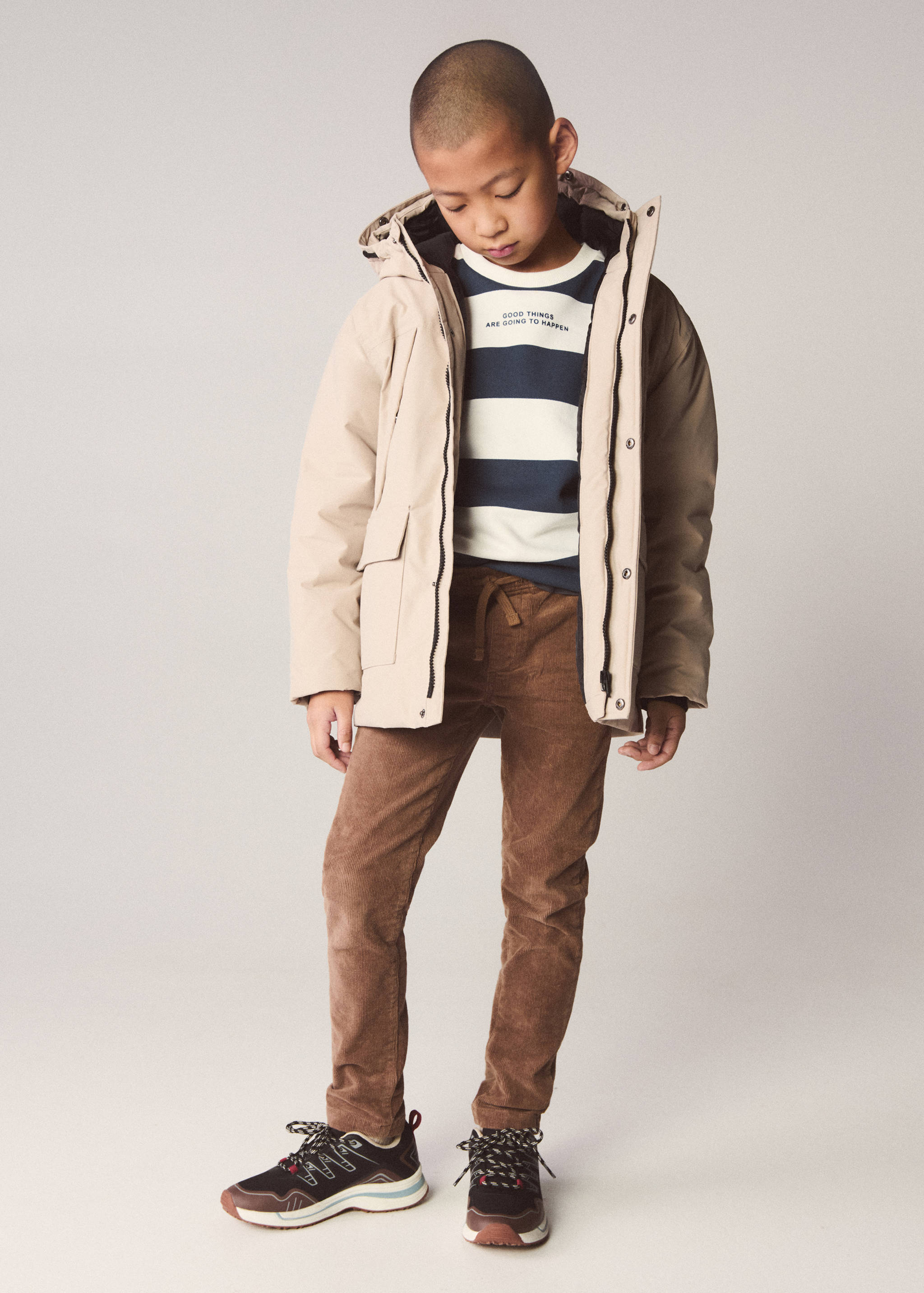 Puffer coat with fur-effect hood - Details of the article 5