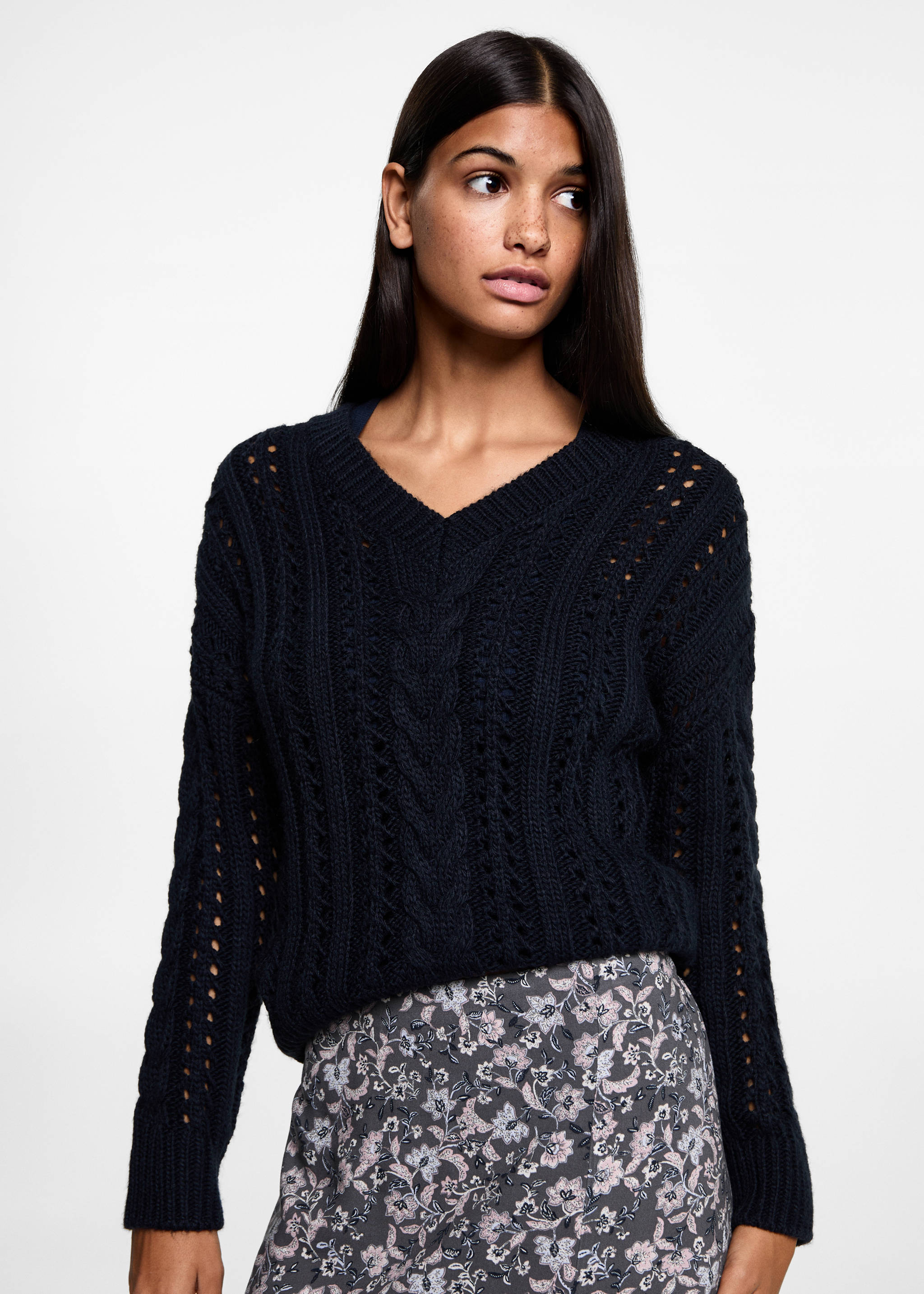 Slit floral skirt - Medium plane