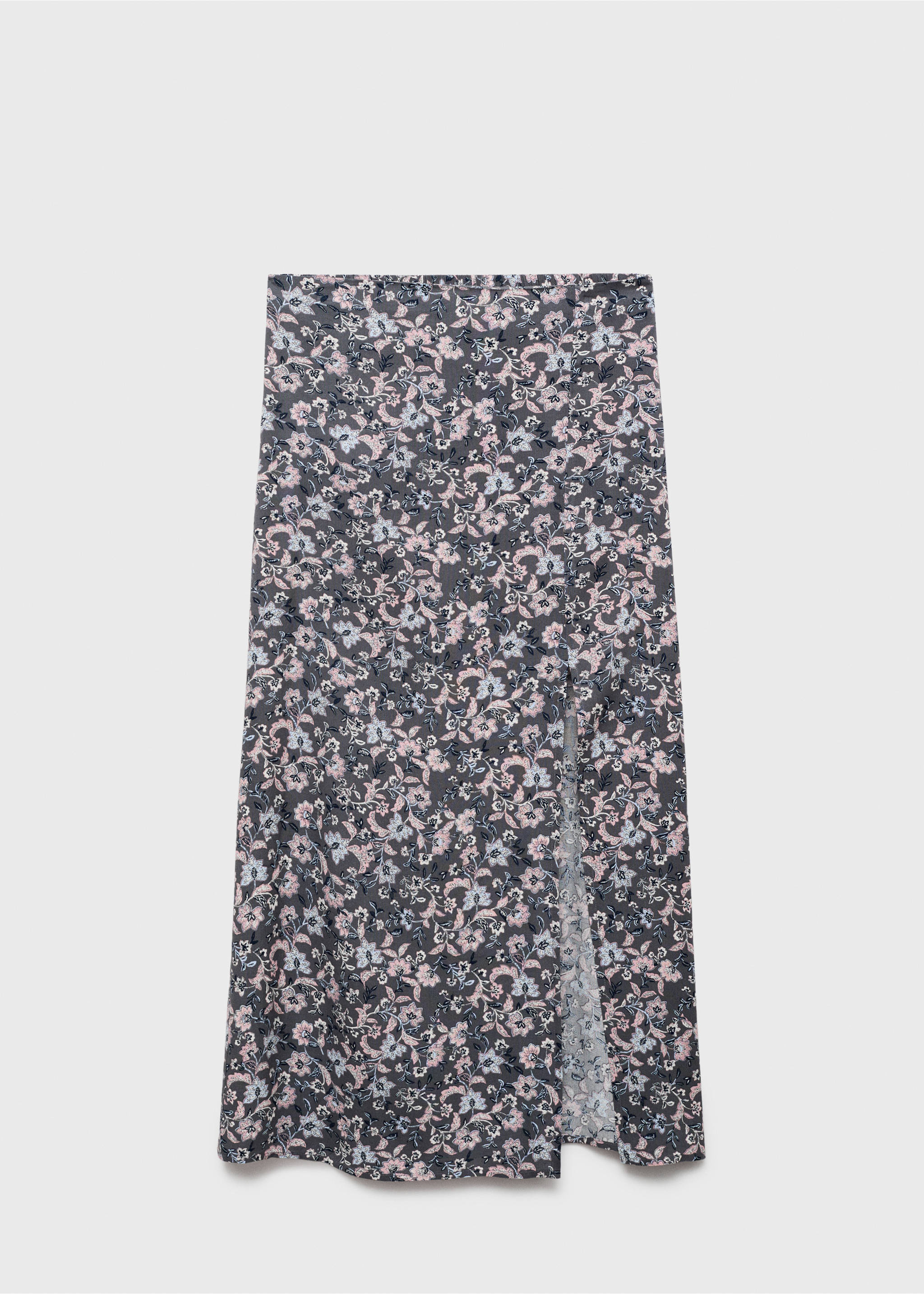 Slit floral skirt - Article without model, Pink. Ref: 77086740-00.