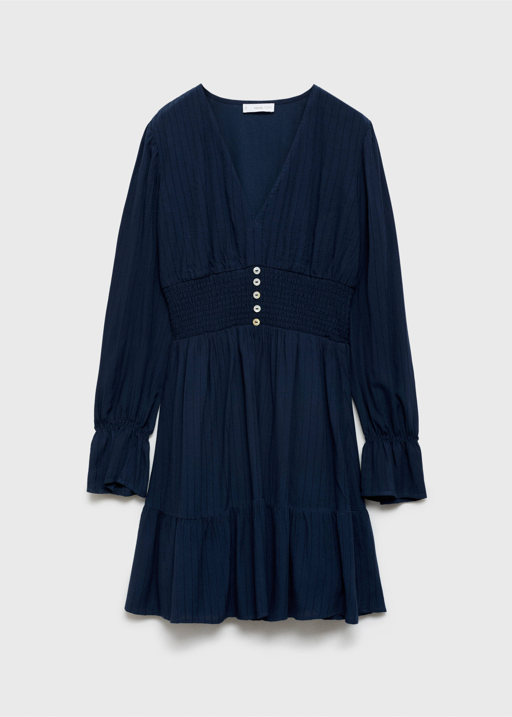 Ruched detail dress - Article without model, Dark Navy. Ref: 77086742-00.