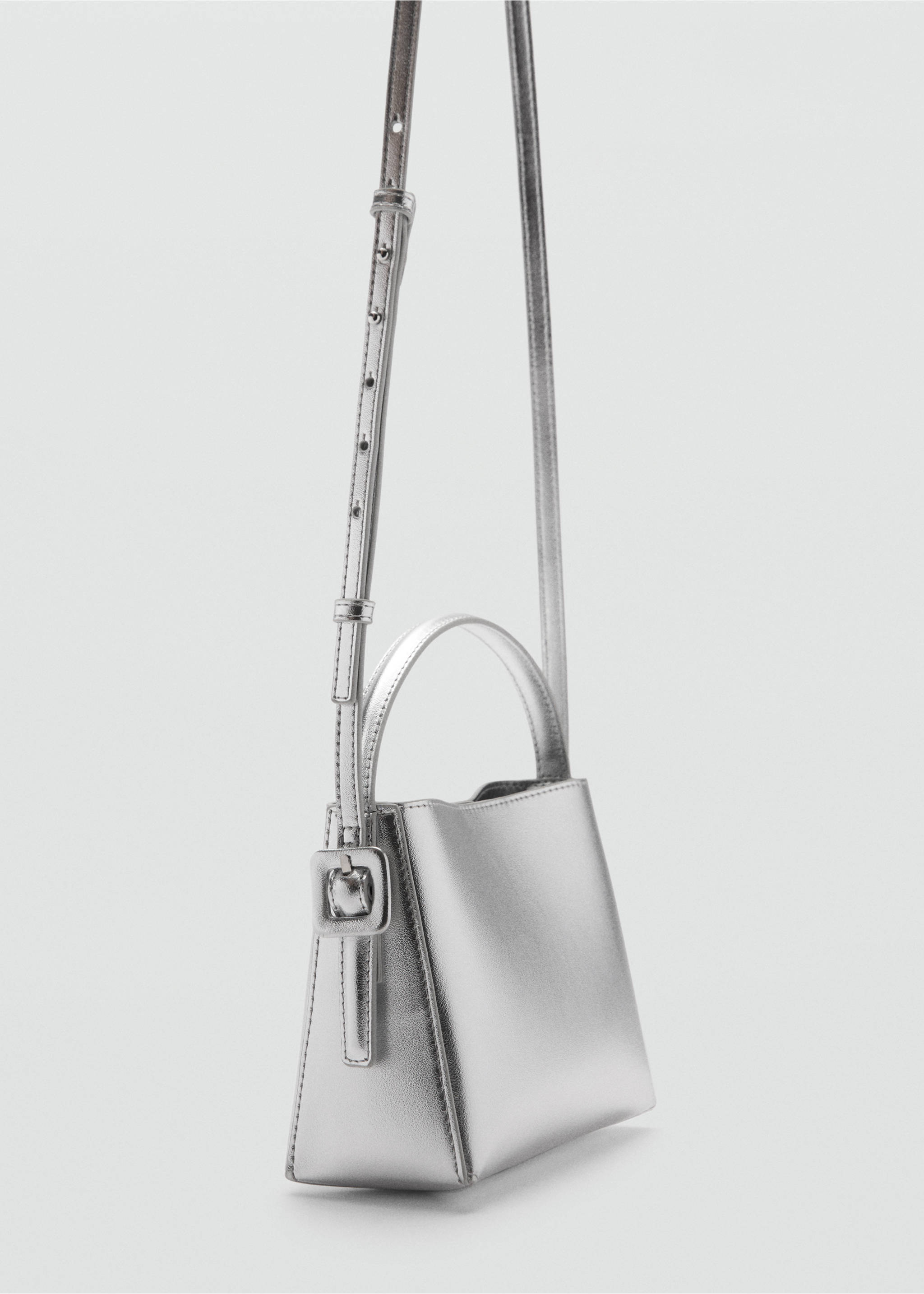 Metallic mini-shopper bag - Medium plane, Silver. Ref: 77086745-00.