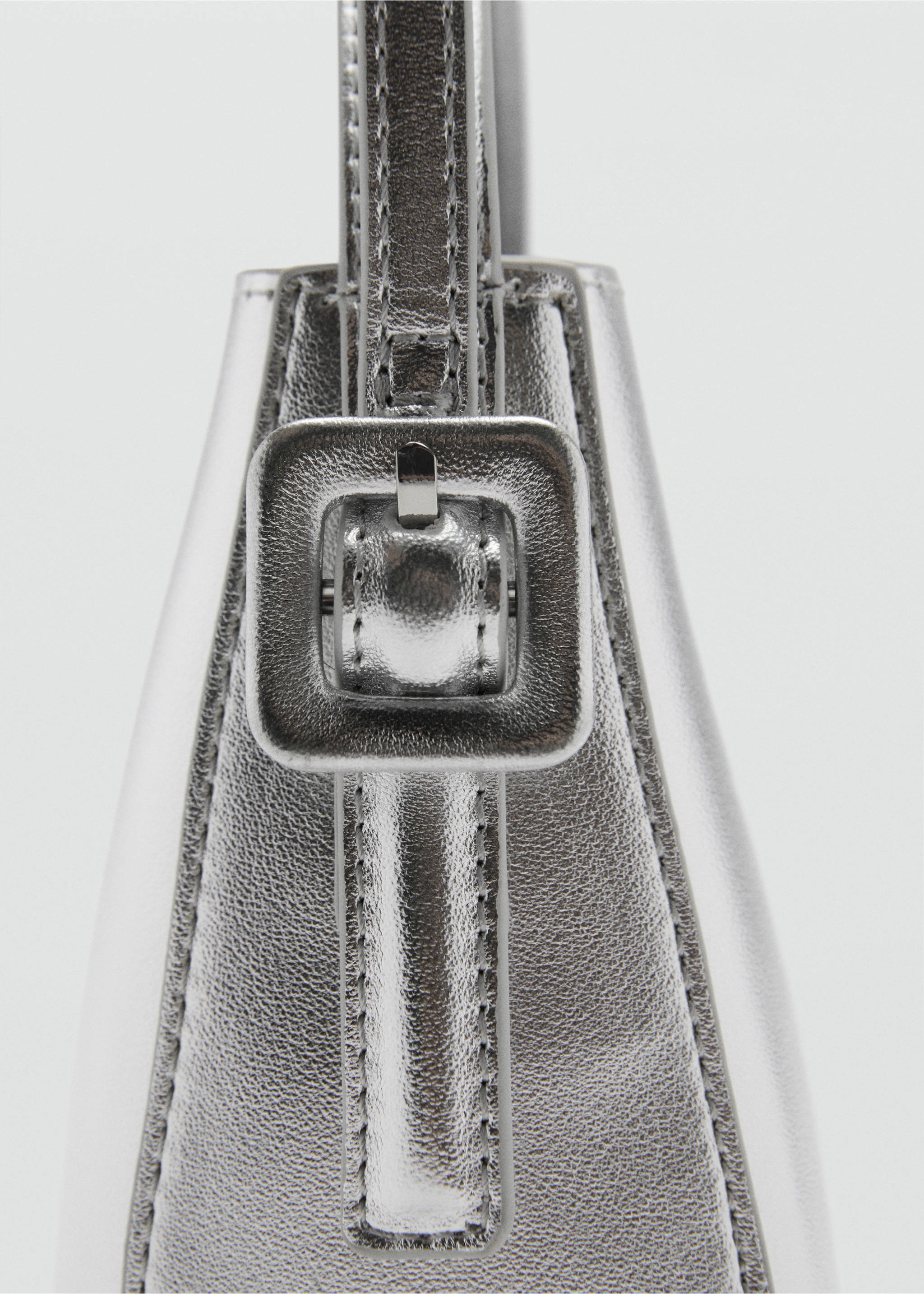 Metallic mini-shopper bag - Details of the article 1, Silver. Ref: 77086745-00.