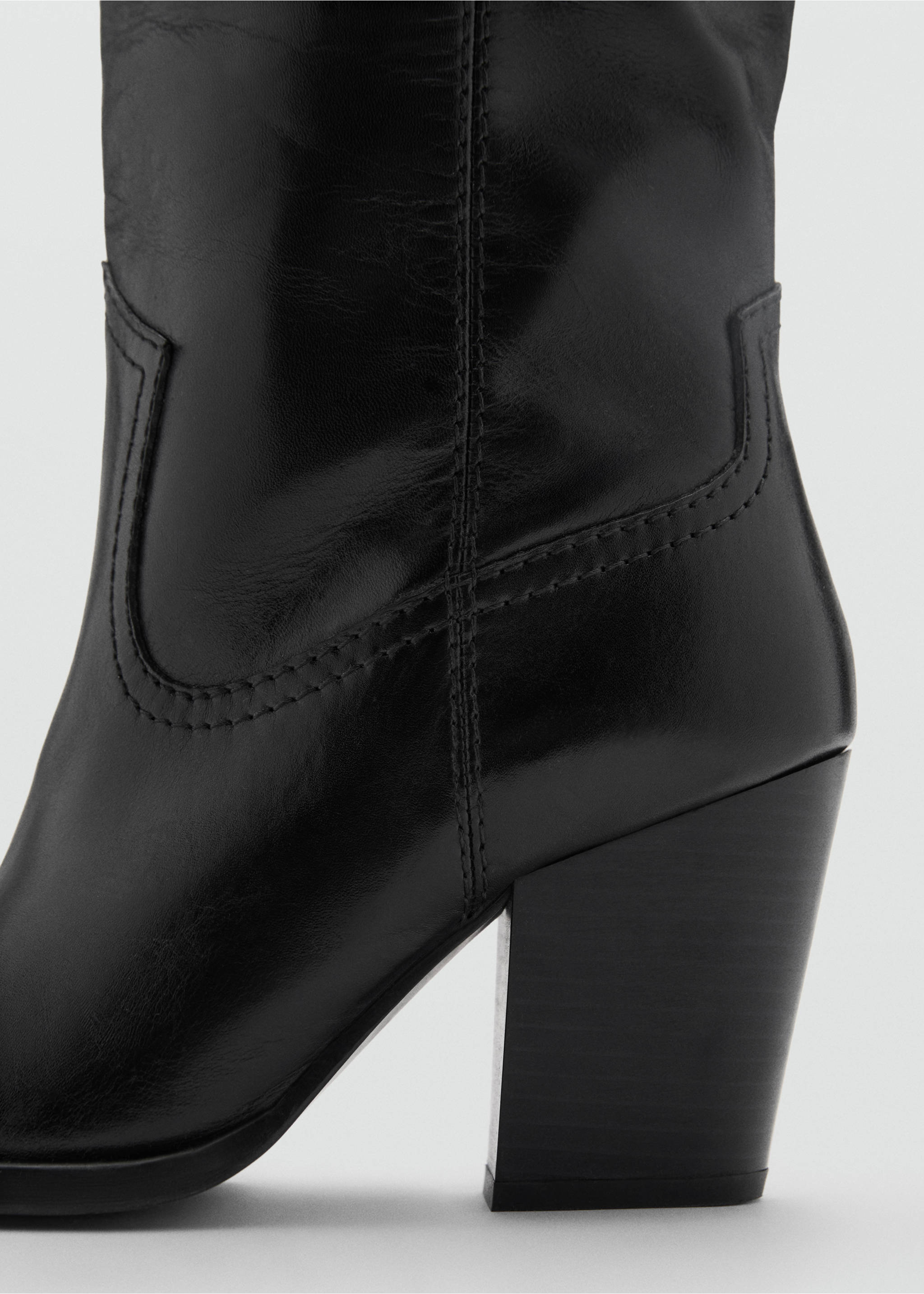 Cowboy leather boots - Details of the article 1, Black. Ref: 77086747-00.